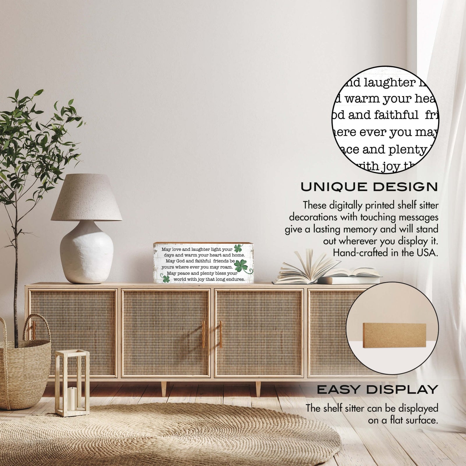 Modern St. Patrick’s Day Wooden Tabletop Signs and Shelf Decor for Home Décorations - LifeSong Milestones