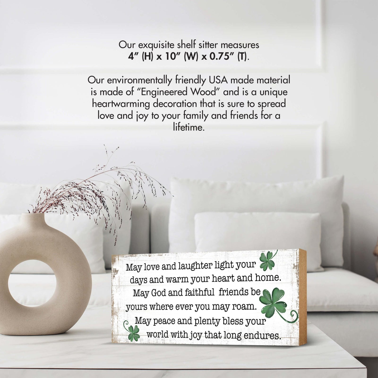 Modern St. Patrick’s Day Wooden Tabletop Signs and Shelf Decor for Home Décorations - LifeSong Milestones