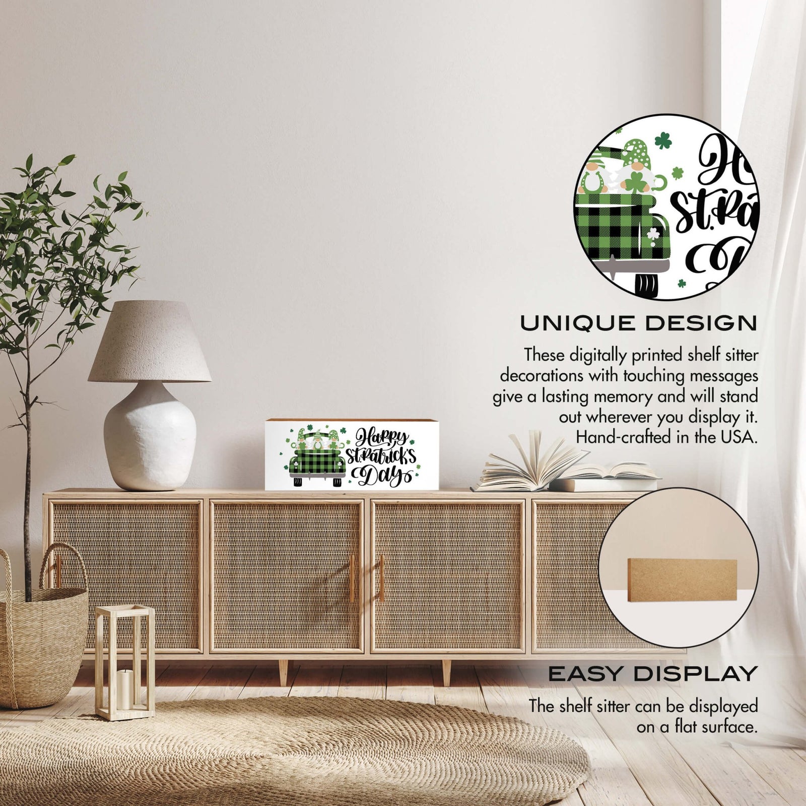 Modern St. Patrick’s Day Wooden Tabletop Signs and Shelf Decor for Home Décorations - LifeSong Milestones