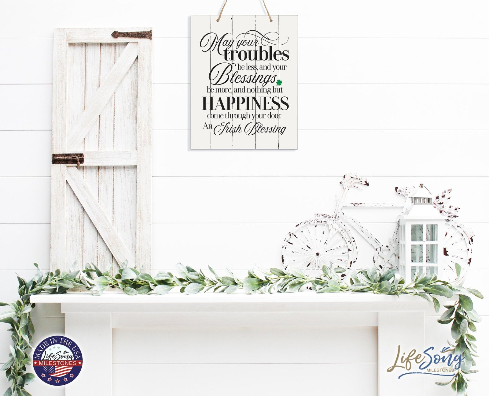 Modern Wooden Horizontal/Vertical Wall Hanging Rope Sign 12x15 - Bible Verse - LifeSong Milestones