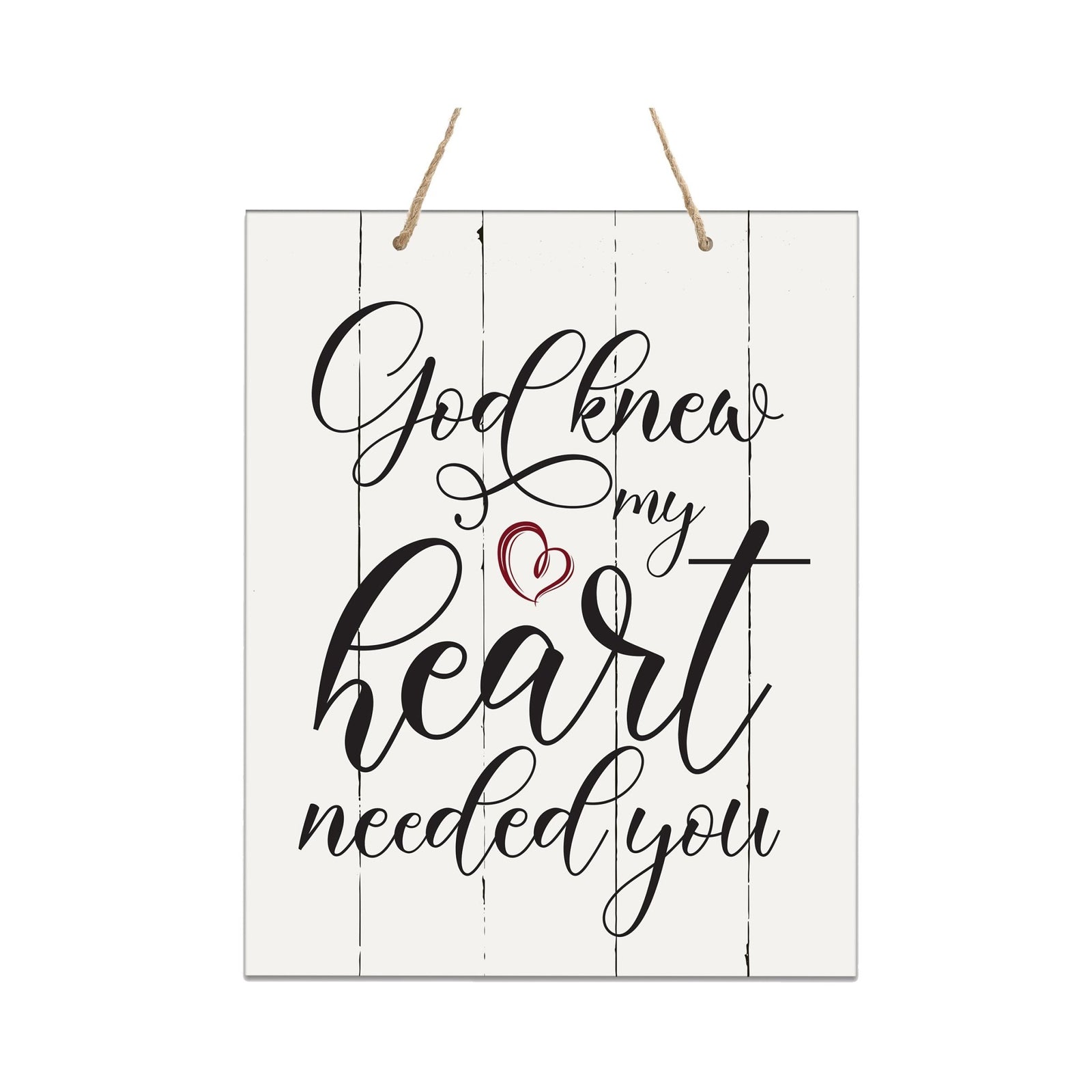 Modern Wooden Vertical Wall Hanging Rope Sign 12x15 - Bible Verse - LifeSong Milestones