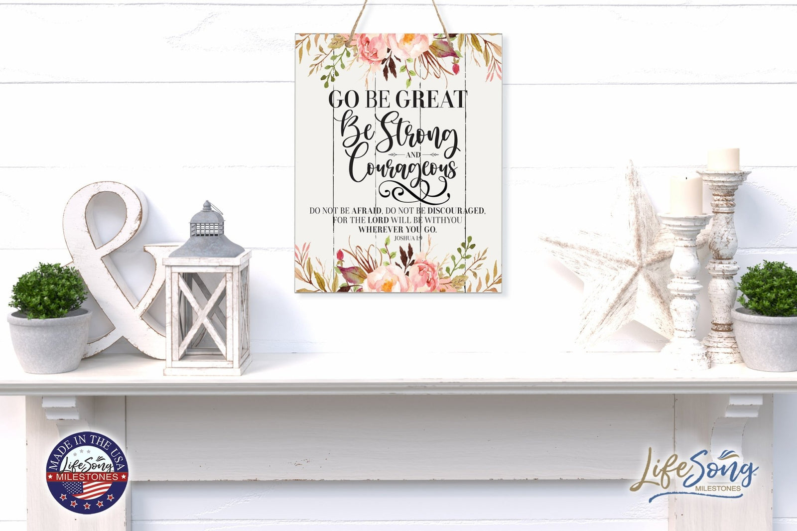 Modern Wooden Vertical Wall Hanging Rope Sign 12x15 - Family - LifeSong Milestones