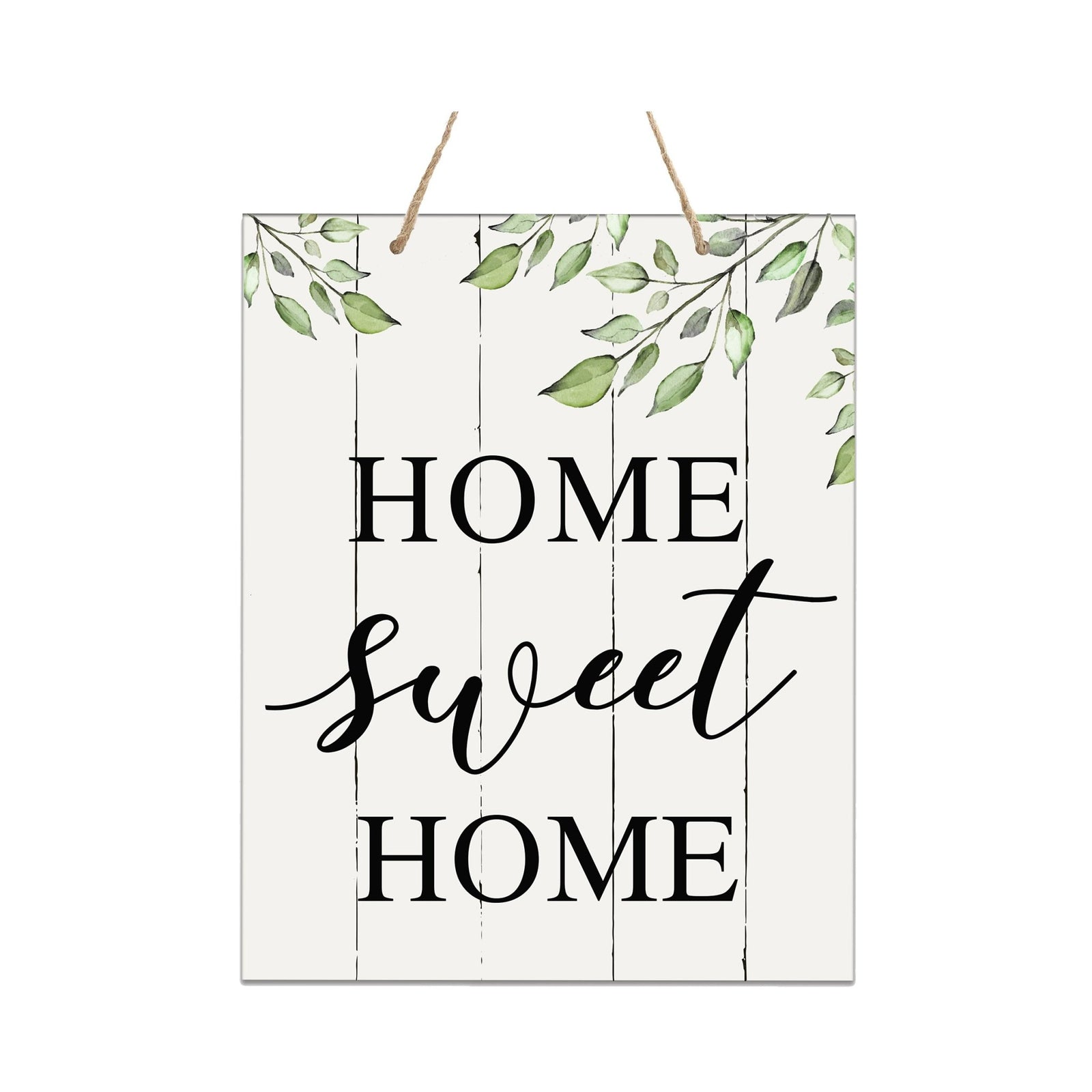 Modern Wooden Vertical Wall Hanging Rope Sign 12x15 - Home - LifeSong Milestones