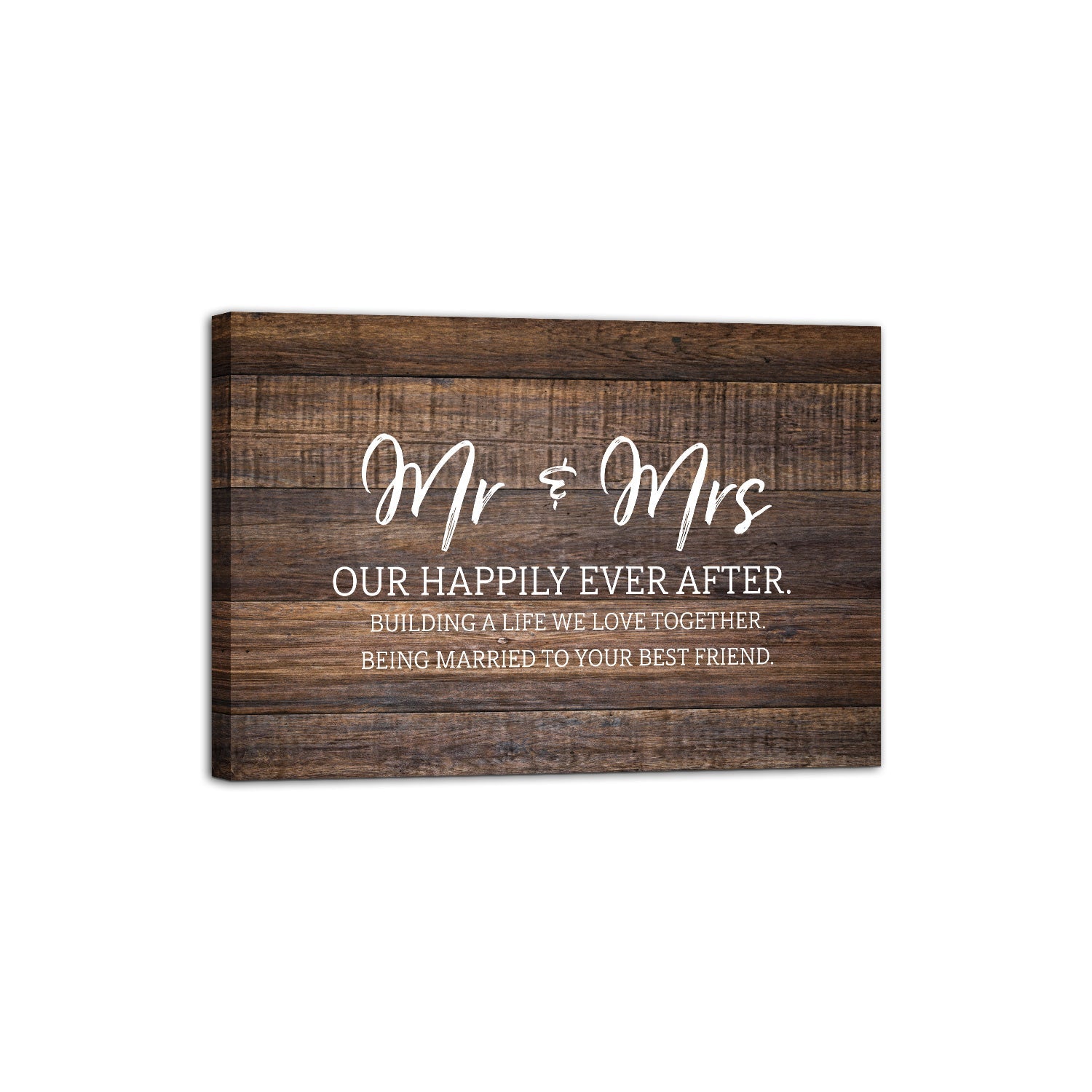 Mr and Mrs Husband and Wife Canvas Wall Art Framed Modern Wall Decor Decorative Accents For Walls Ready to Hang for Home Living Room Bedroom Entryway Kitchen Office Size 24”x16” - LifeSong Milestones