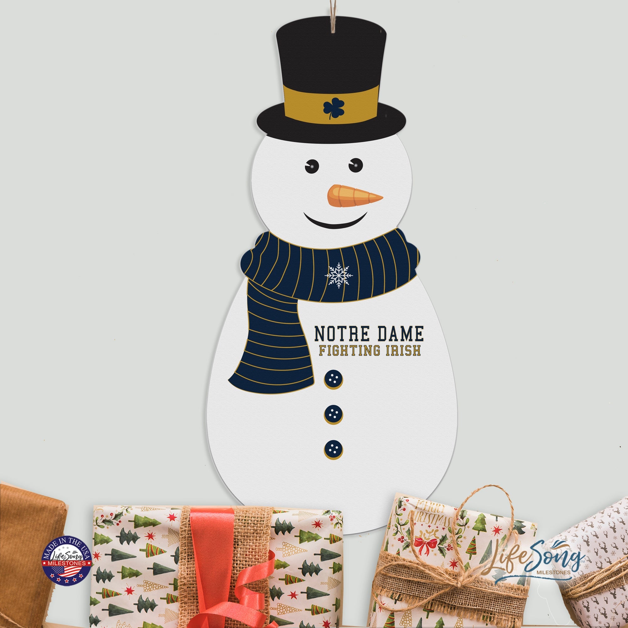 Notre Dame Snowman Ornament Gift - LifeSong Milestones