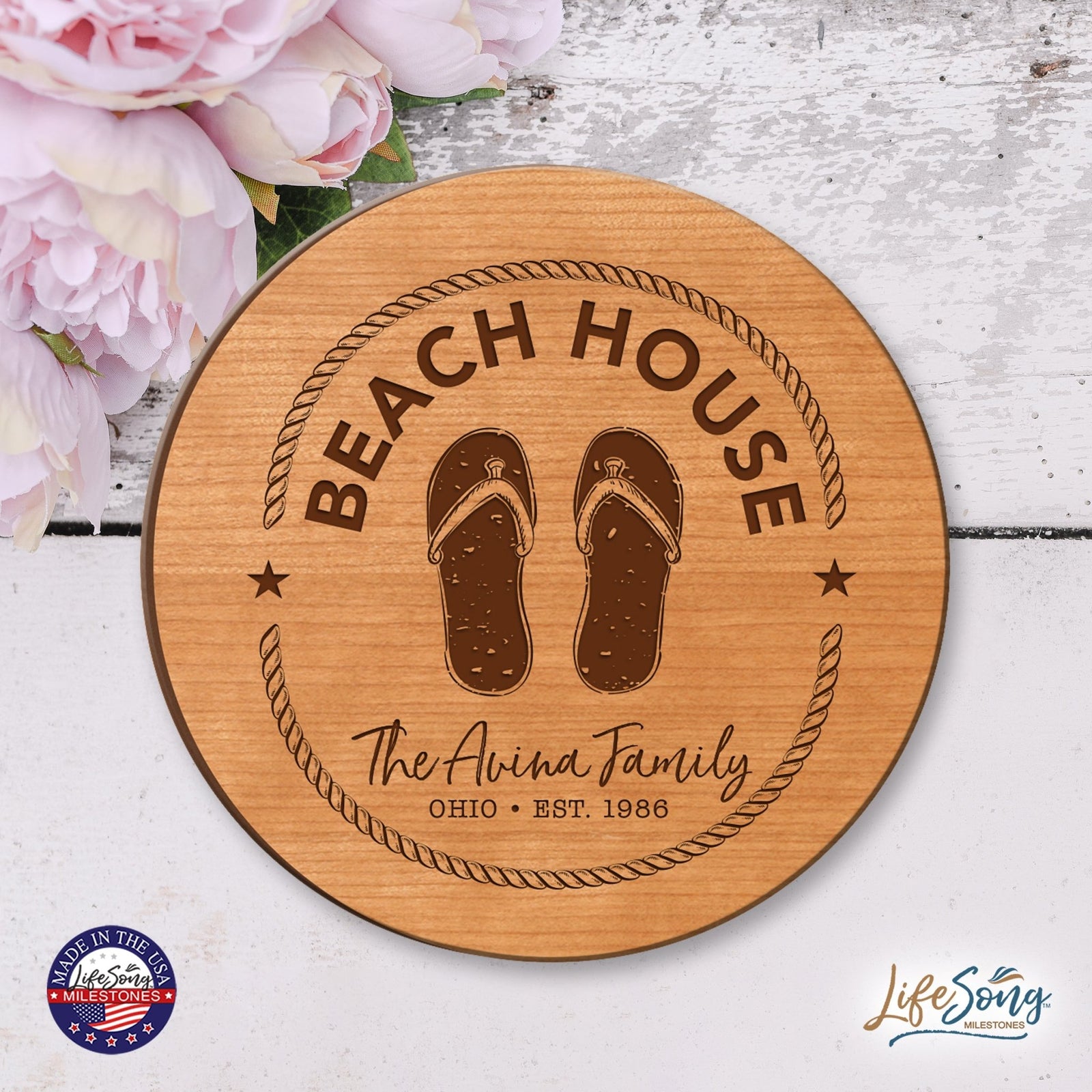 Personalize Beach House Lazy Susan - LifeSong Milestones