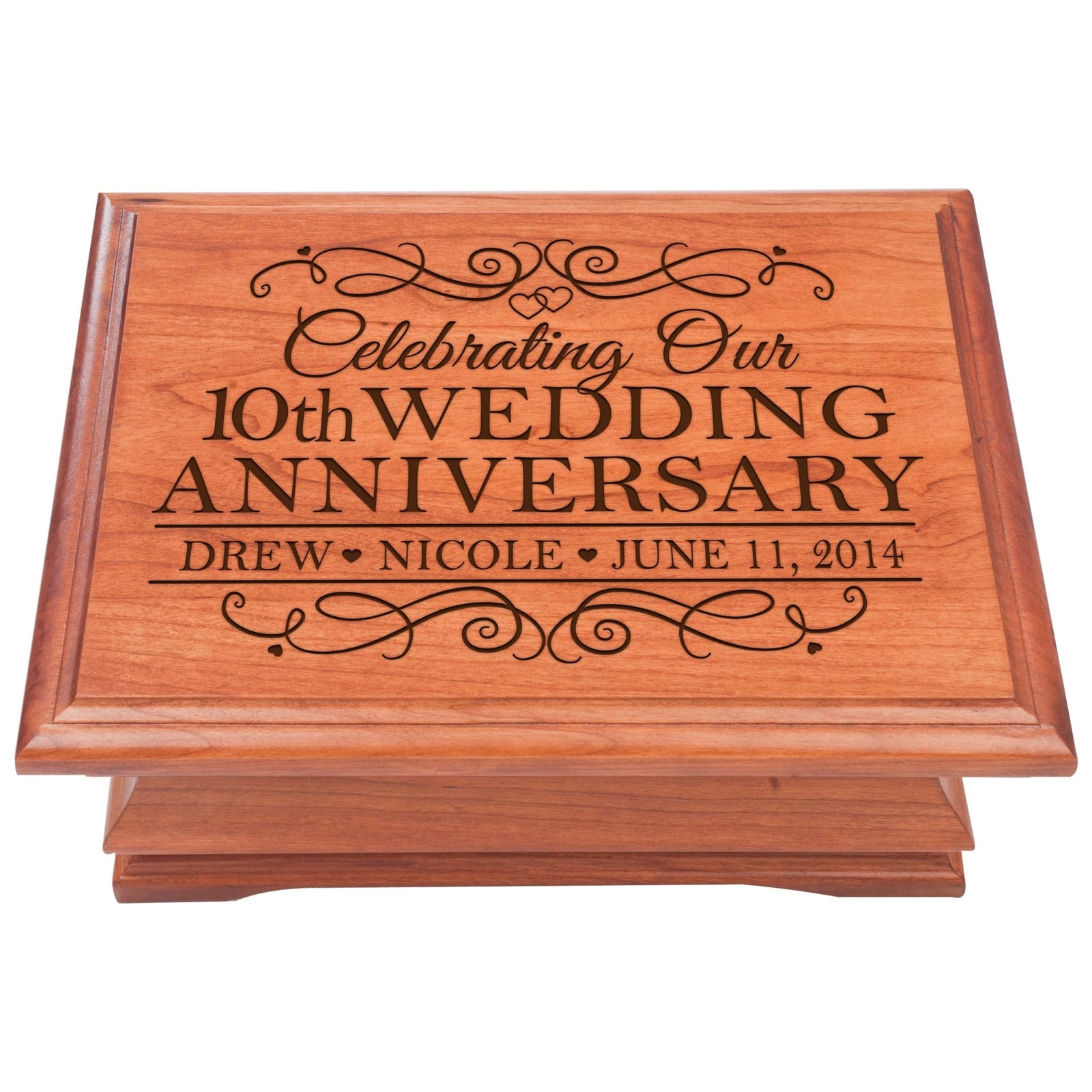 Personalized 10th Anniversary Jewelry Box - Celebrating - LifeSong Milestones