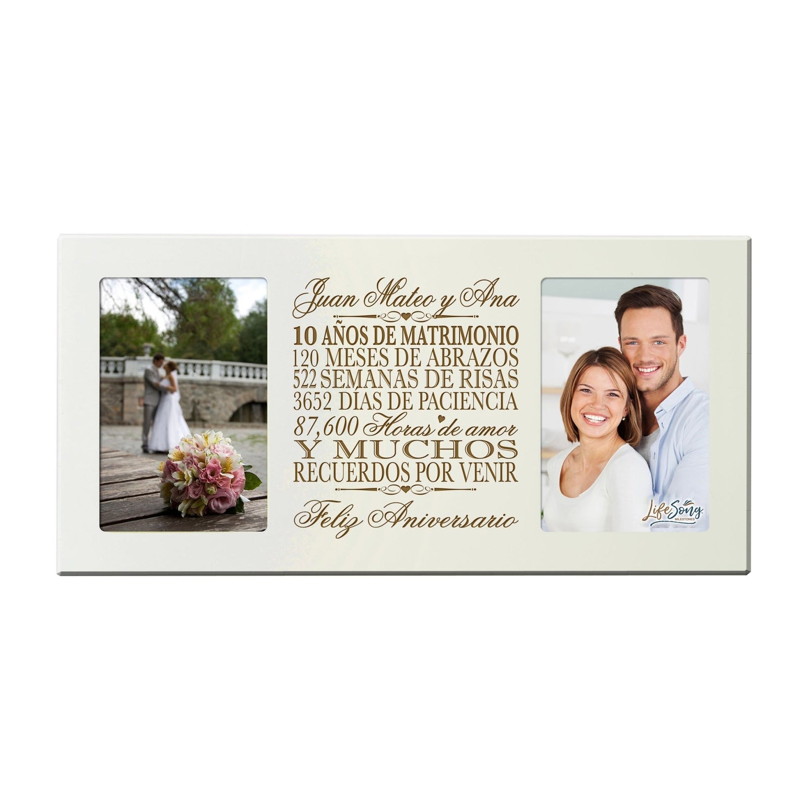 Lifesong Milestones Personalized 10th Wedding Anniversary Spanish Picture Frame