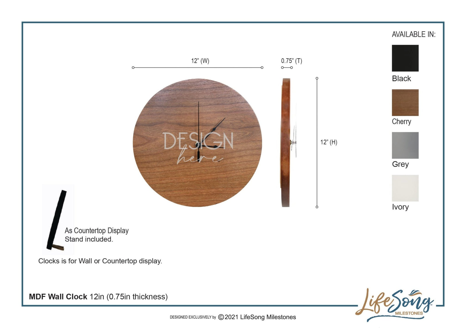 Personalized 15th Anniversary Cherry Wall Clock Gift for Mr & Mrs - LifeSong Milestones