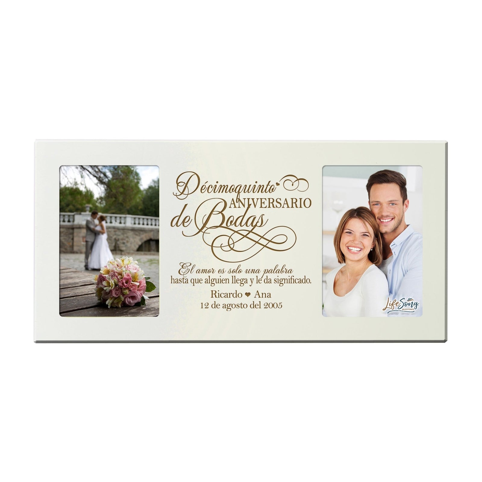 Lifesong Milestones Personalized Couples 15th Wedding Anniversary Spanish Picture Frame Home Decor
