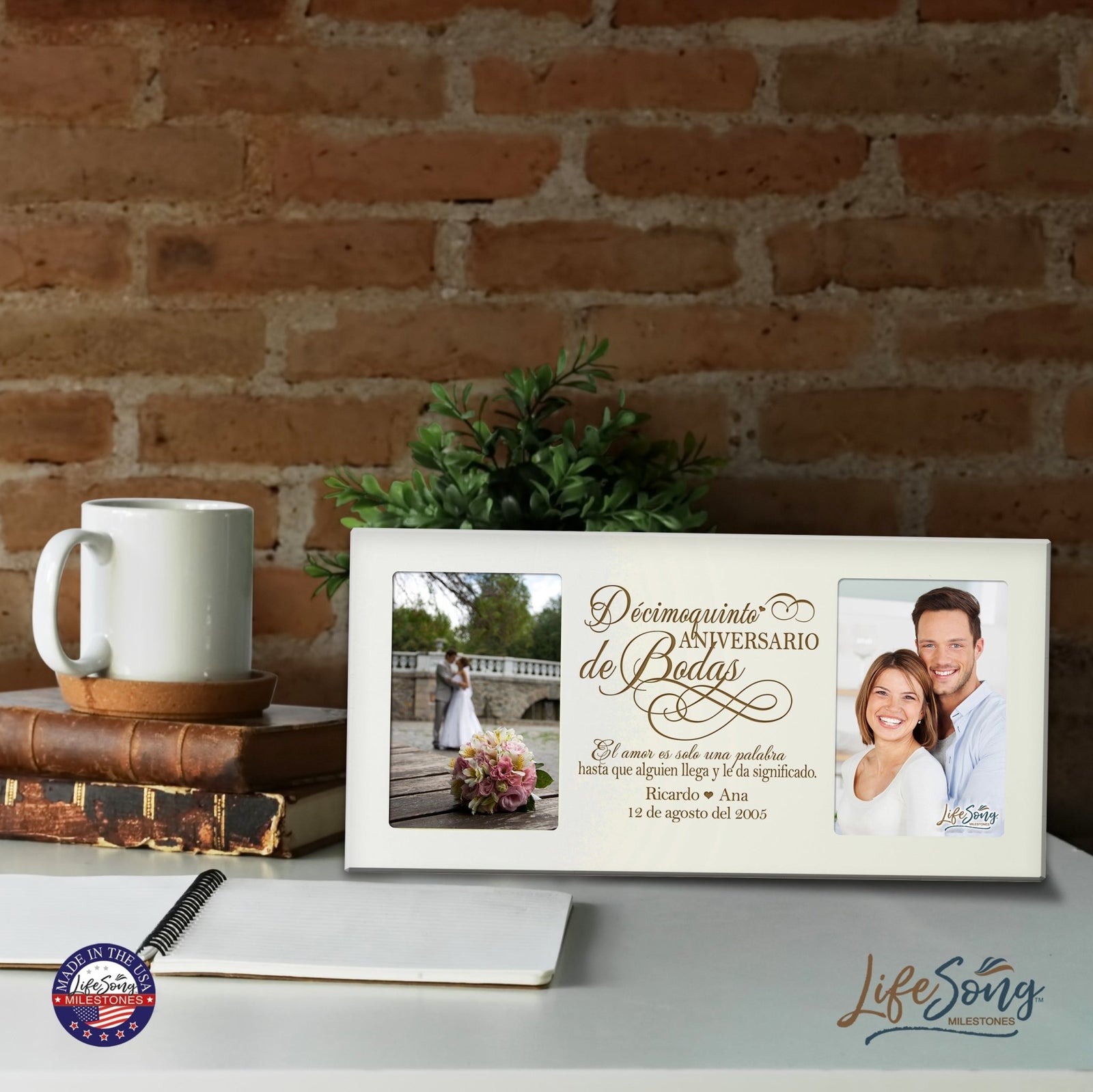 Lifesong Milestones Personalized Couples 15th Wedding Anniversary Spanish Picture Frame Home Decor