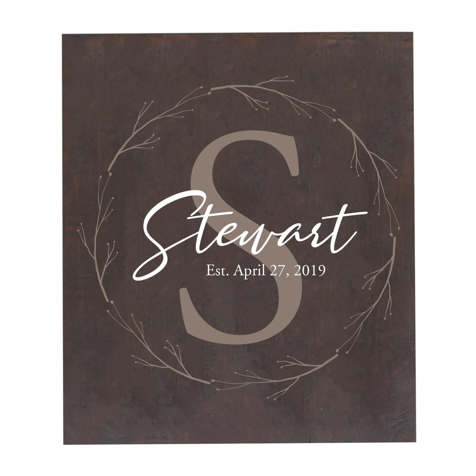 Personalized 18x21 Modern Family Established Wooden Pallet Wall Art Home Decoration - Stewart (S) - LifeSong Milestones