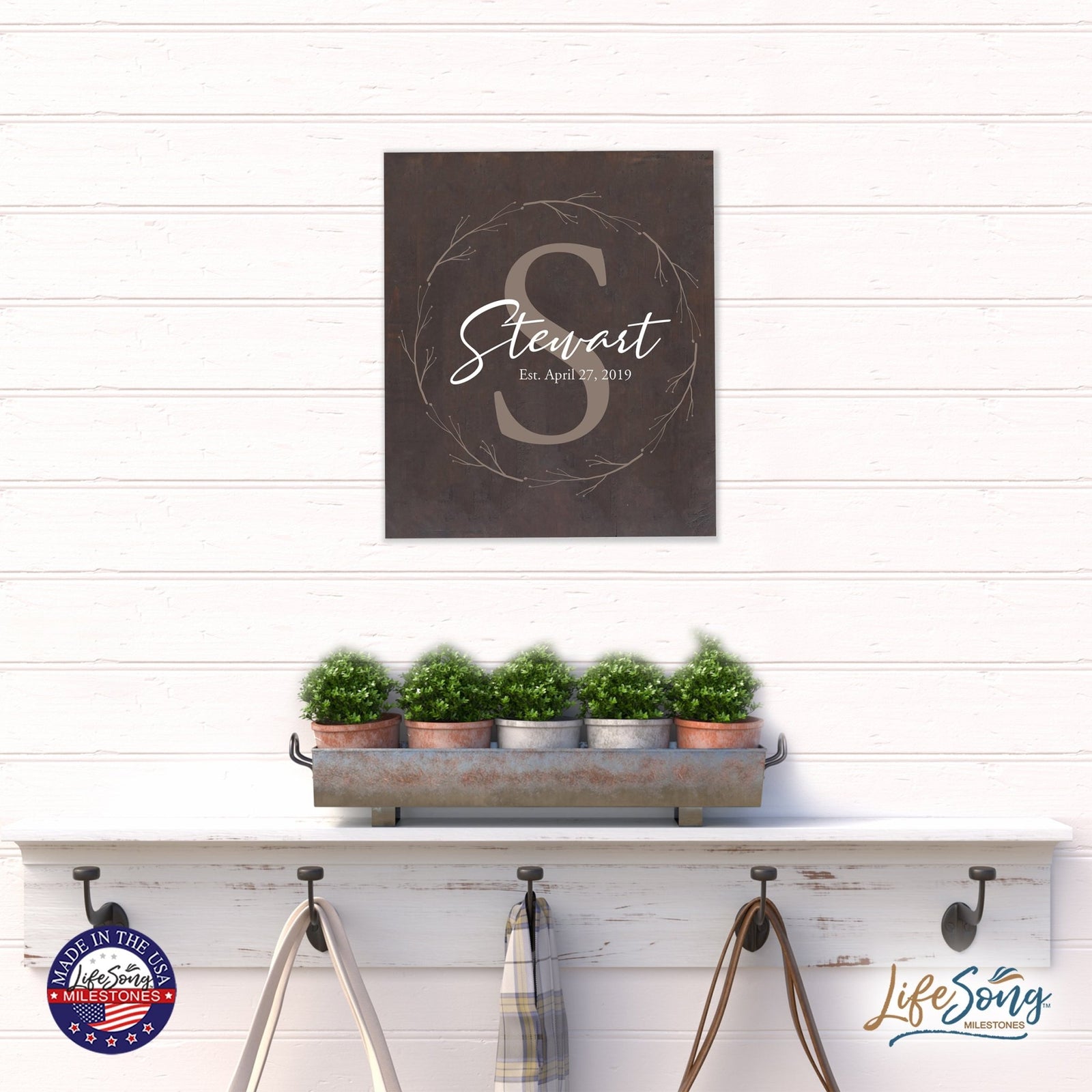 Personalized 18x21 Modern Family Established Wooden Pallet Wall Art Home Decoration - Stewart (S) - LifeSong Milestones