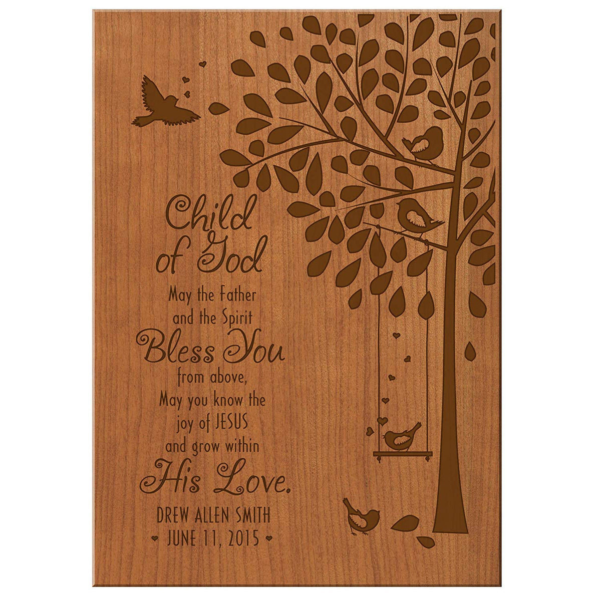 Lifesong Milestones Baptism Wooden Wall Plaque Home Decor Gift For Godchild