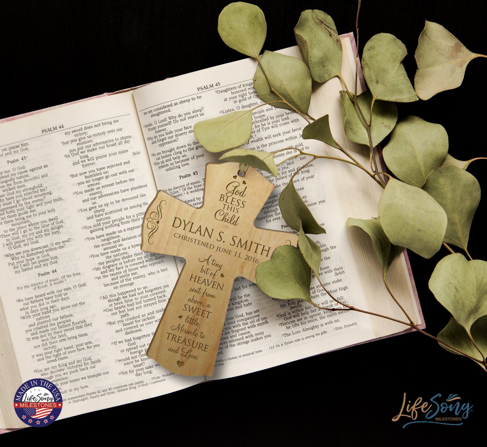 Personalized 1st Holy Communion Wall Cross - A Little Bit Of Heaven - LifeSong Milestones