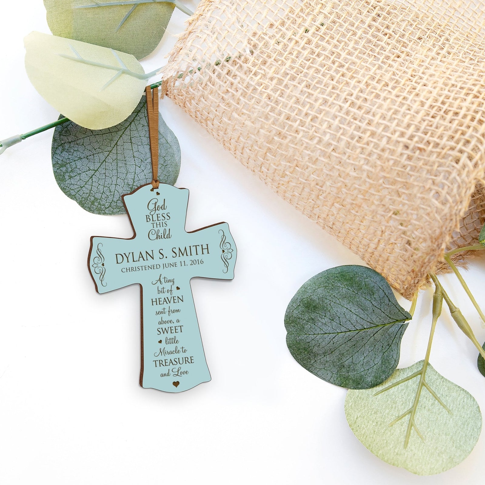 Personalized 1st Holy Communion Wall Cross - A Little Bit Of Heaven - LifeSong Milestones