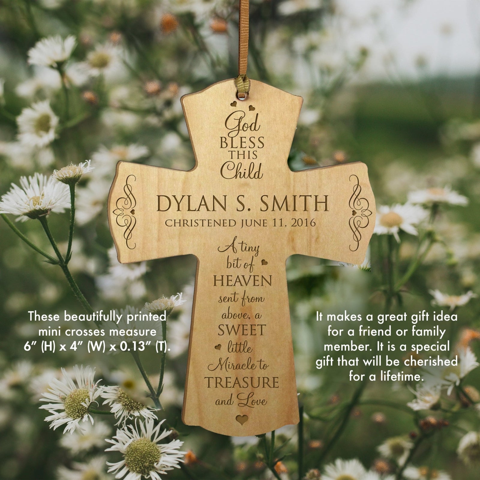 Personalized 1st Holy Communion Wall Cross - A Little Bit Of Heaven - LifeSong Milestones