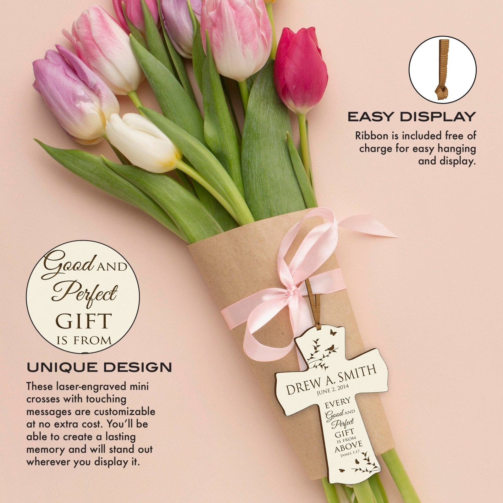 Personalized 1st Holy Communion Wall Cross - Good And Perfect Gift - LifeSong Milestones