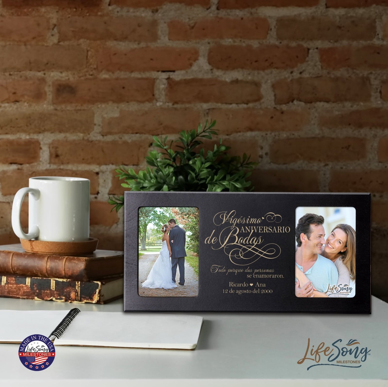 Lifesong Milestones Personalized Couples 20th Wedding Anniversary Spanish Picture Frame Home Decor