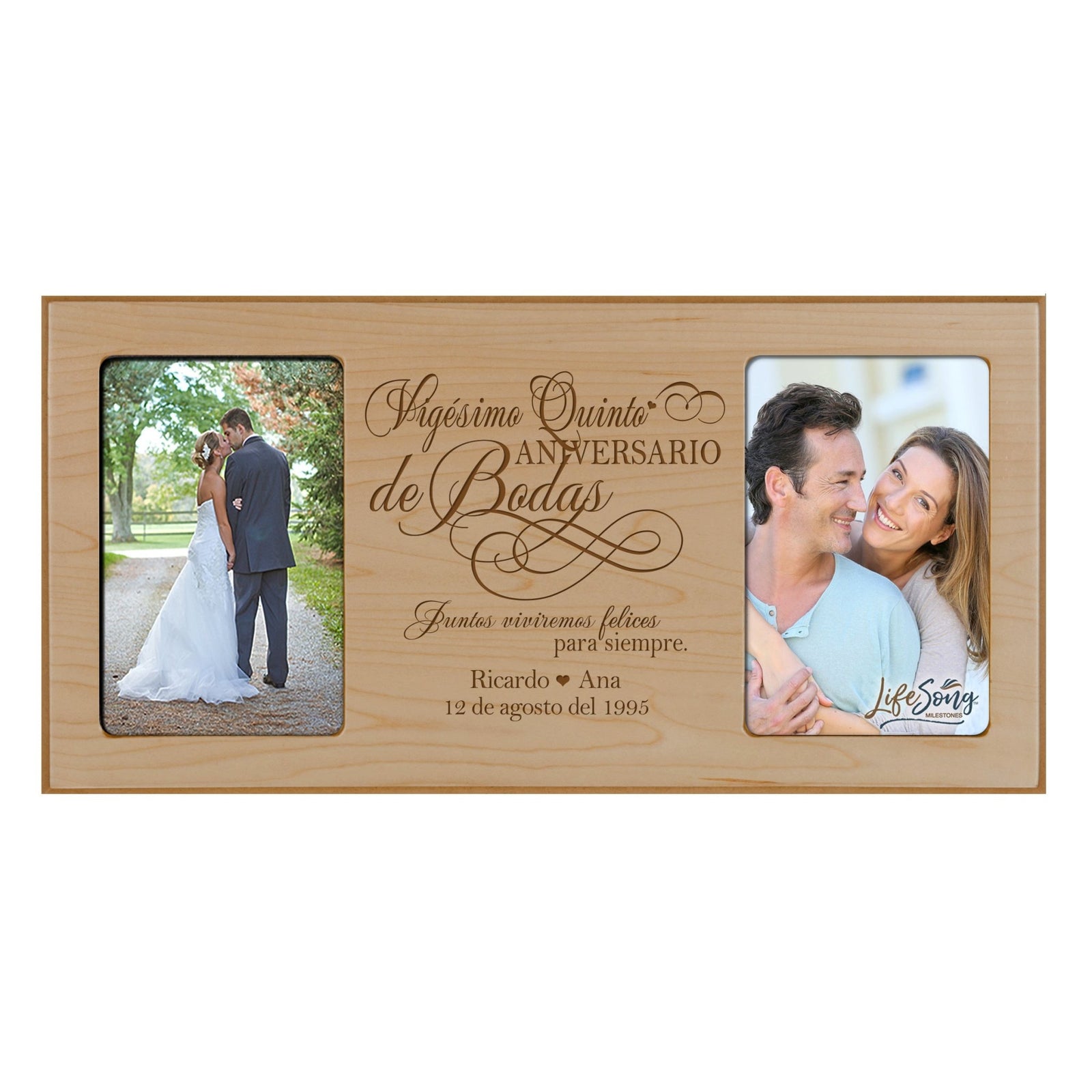 Lifesong Milestones Personalized Couples 25th Wedding Anniversary Spanish Picture Frame Home Decor