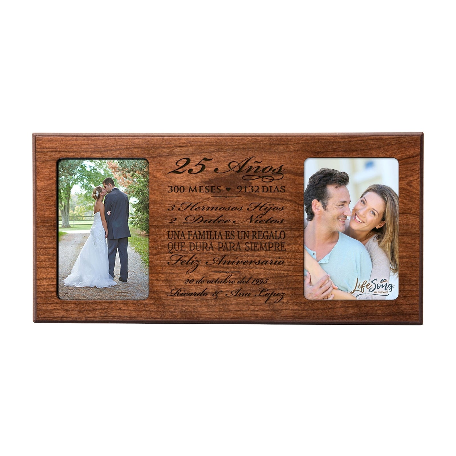 Lifesong Milestones Personalized Couples 25th Wedding Anniversary Spanish Picture Frame