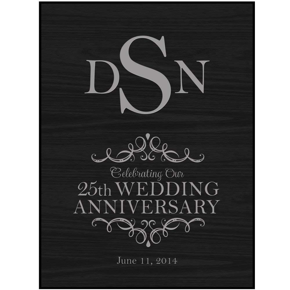 Personalized 25th Wedding Anniversary Black Wall Decor - LifeSong Milestones