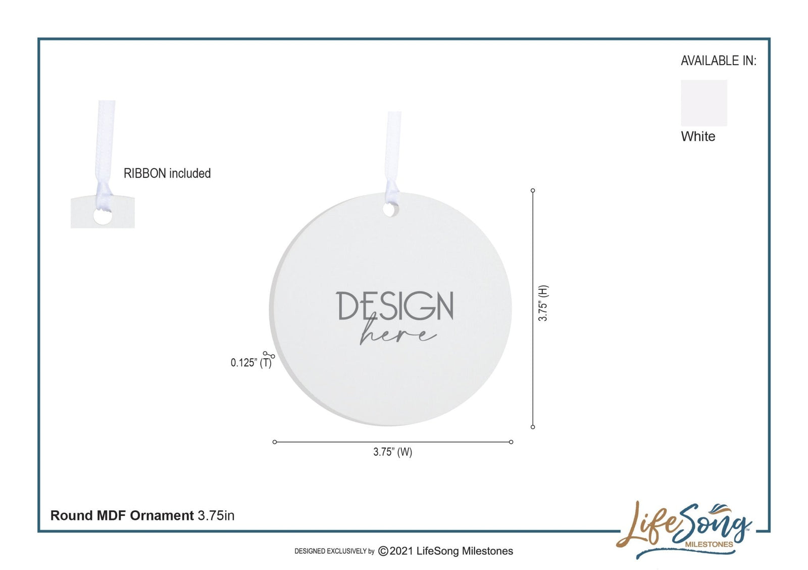 Personalized 2.75in Christmas Ceramic White Round Ornament for Grandparents - Our First Christmas as Grandparents - LifeSong Milestones