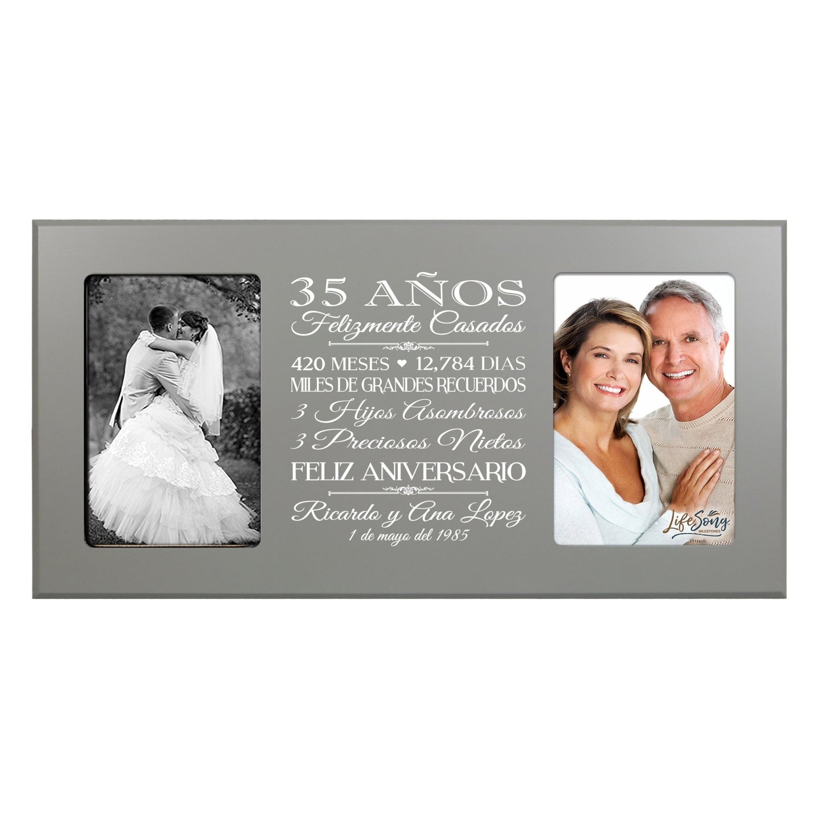 Lifesong Milestones Personalized Couples 35th Wedding Anniversary Spanish Picture Frame