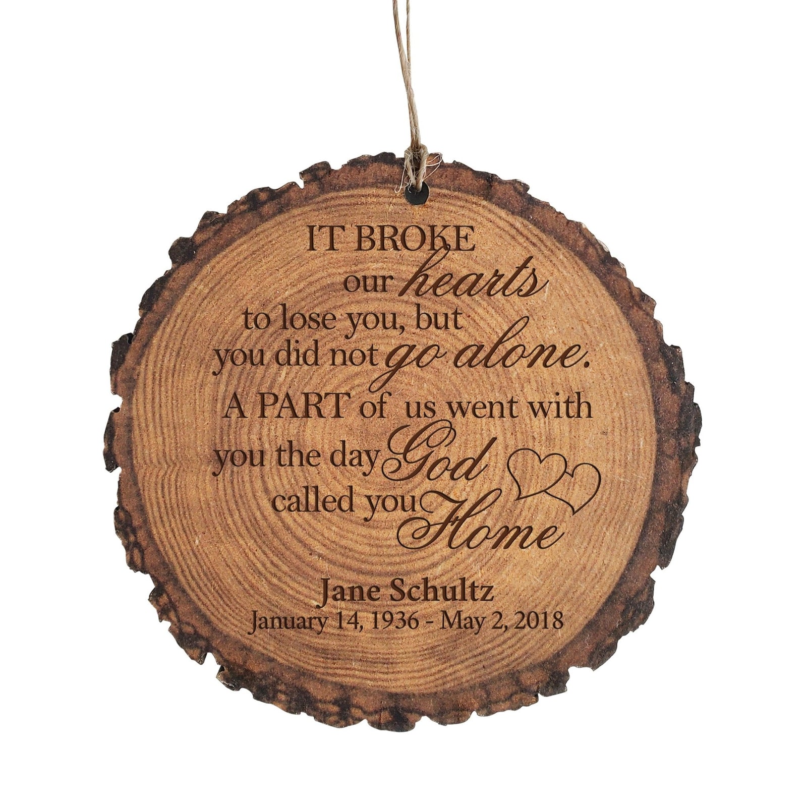 Personalized 3.75” Round Barky Hanging Memorial Ornament For Loss of Loved One - LifeSong Milestones