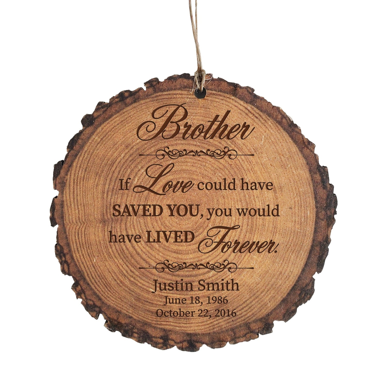 Personalized 3.75” Round Barky Hanging Memorial Ornament For Loss of Loved One - LifeSong Milestones