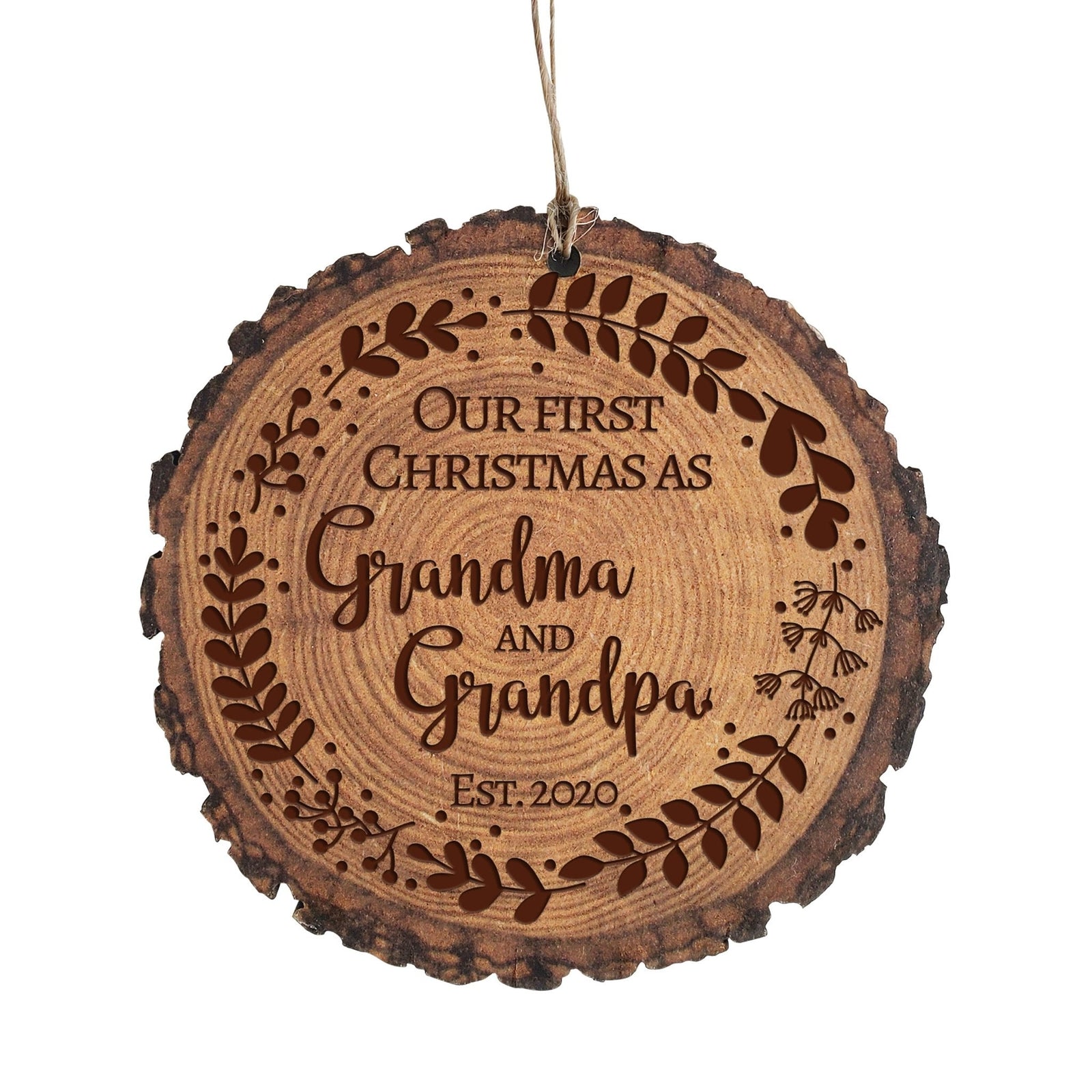 Personalized 3.75in Christmas Barky Ornament for Grandparents - Our First Christmas - LifeSong Milestones