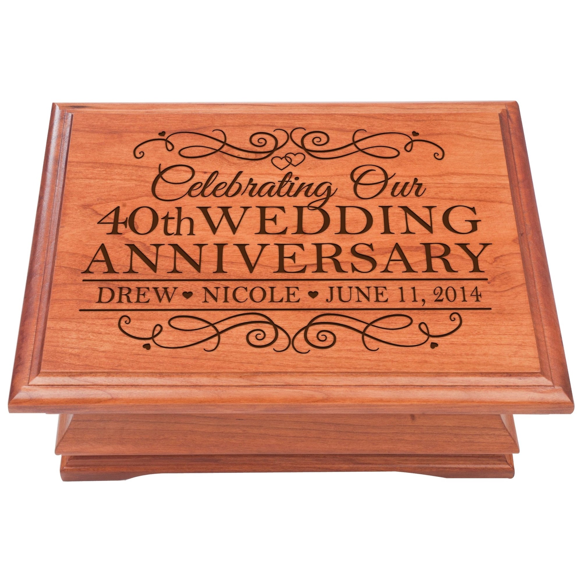 Personalized 40th Anniversary Jewelry Box - Celebrating - LifeSong Milestones