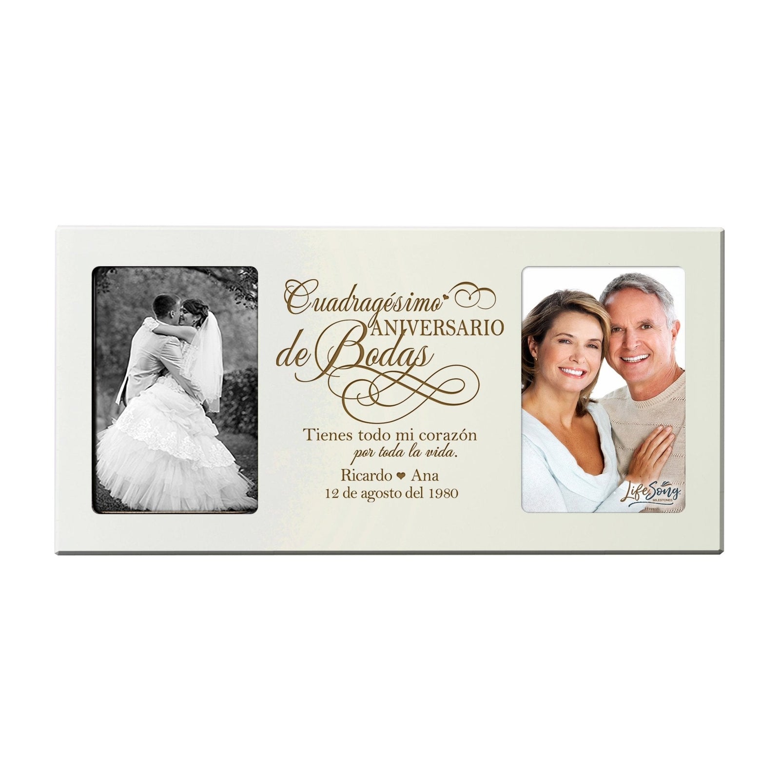 Lifesong Milestones Personalized Couples 40th Wedding Anniversary Spanish Picture Frame Home Decor