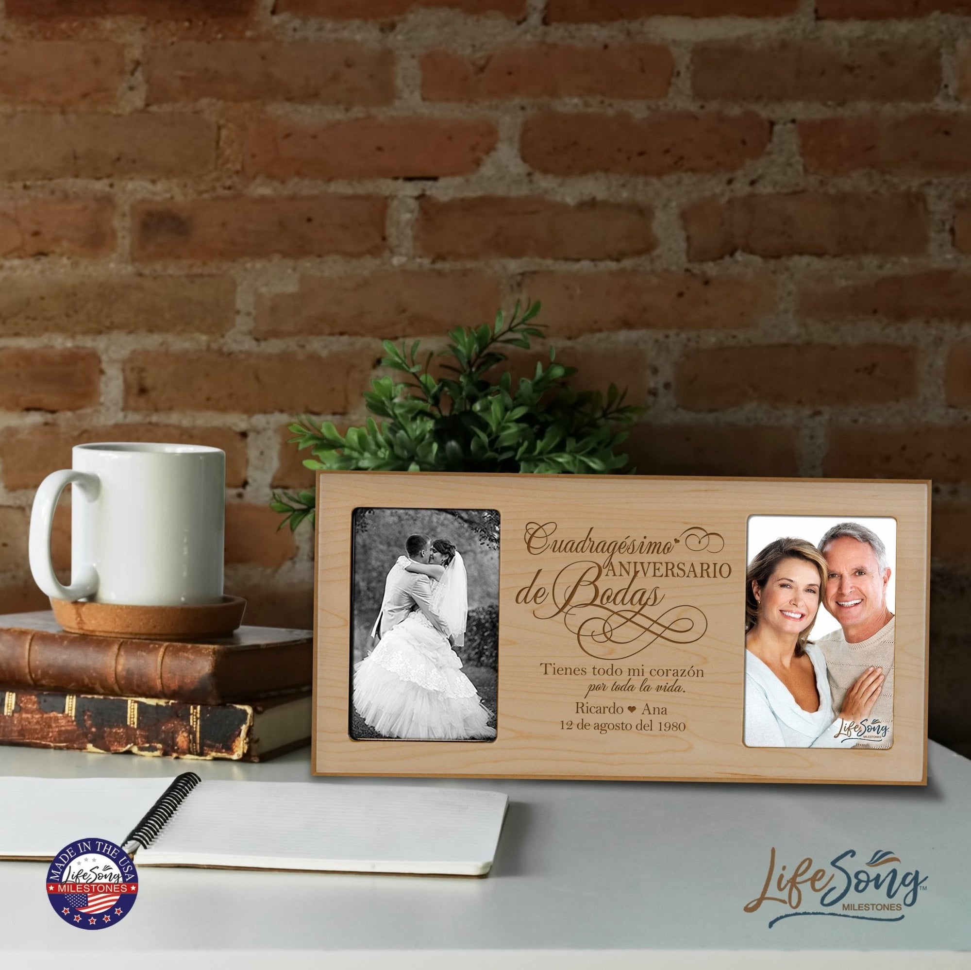 Lifesong Milestones Personalized Couples 40th Wedding Anniversary Spanish Picture Frame Home Decor