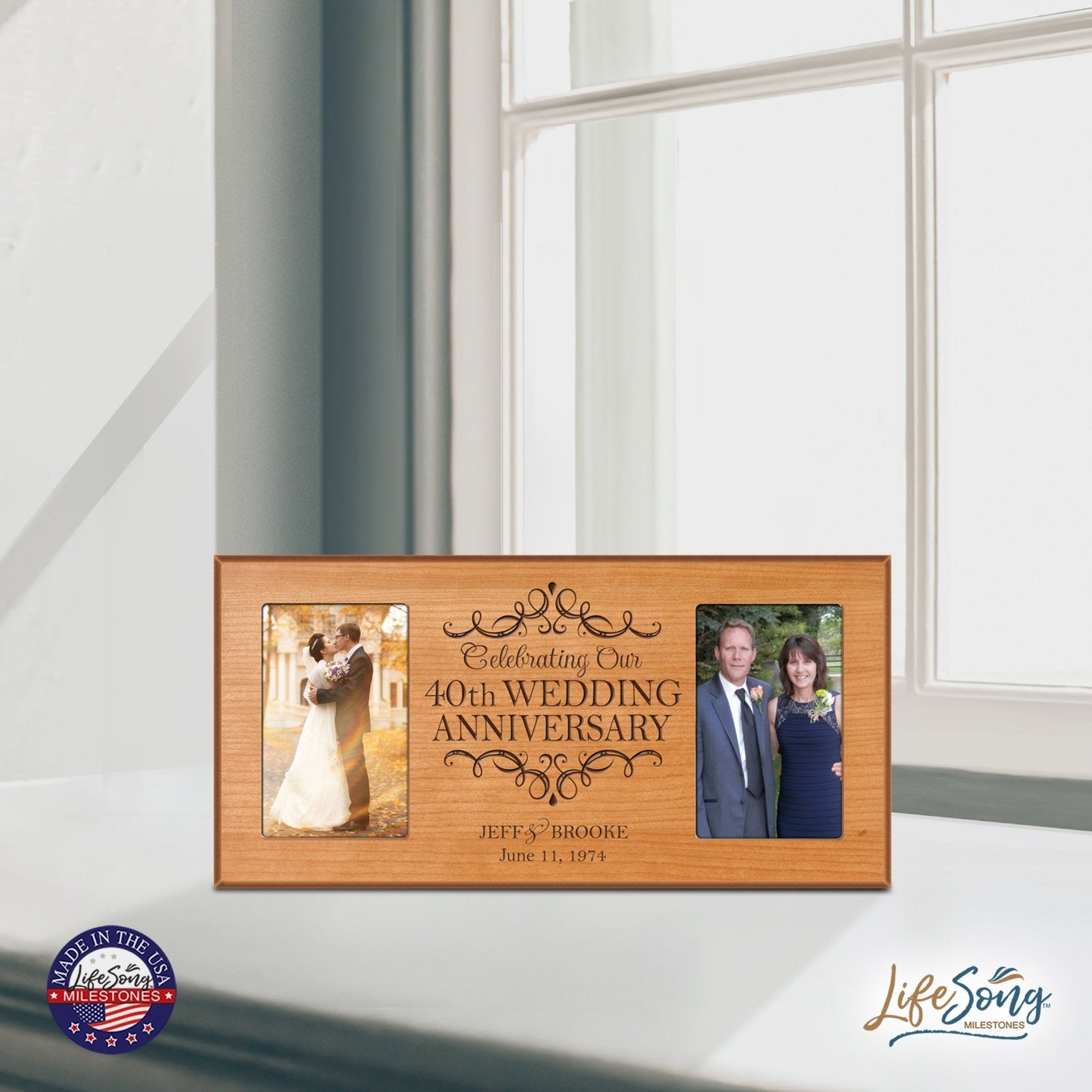 Lifesong Milestones Personalized 40th Wedding Anniversary Photo Frame Gift Ideas for Couples