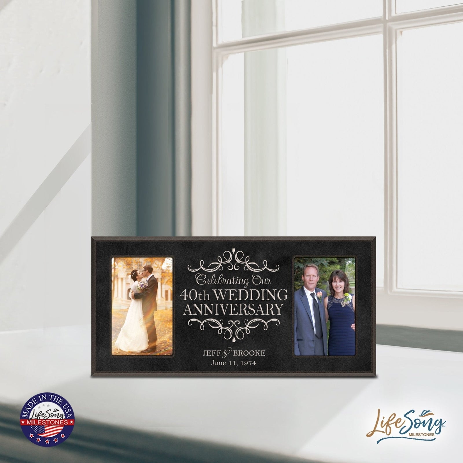 Lifesong Milestones Personalized 40th Wedding Anniversary Photo Frame Gift Ideas for Couples