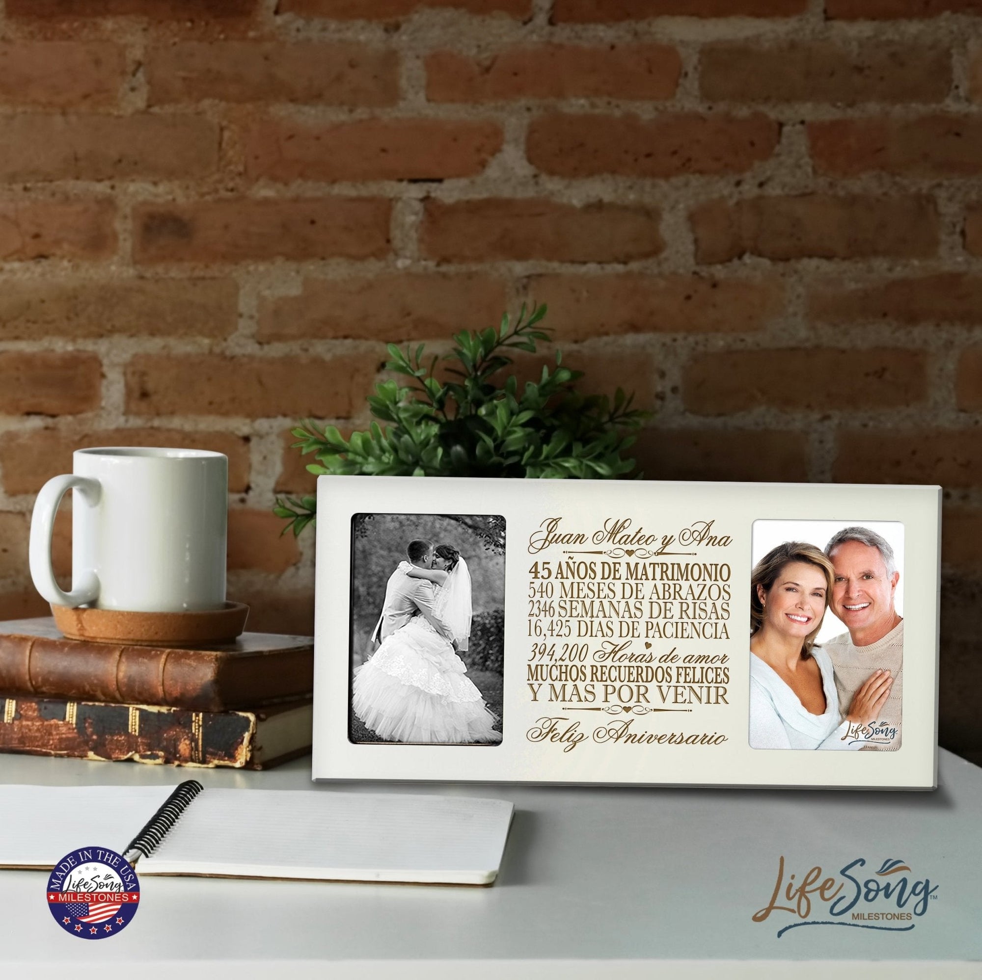 Lifesong Milestones Personalized 45th Wedding Anniversary Spanish Picture Framea