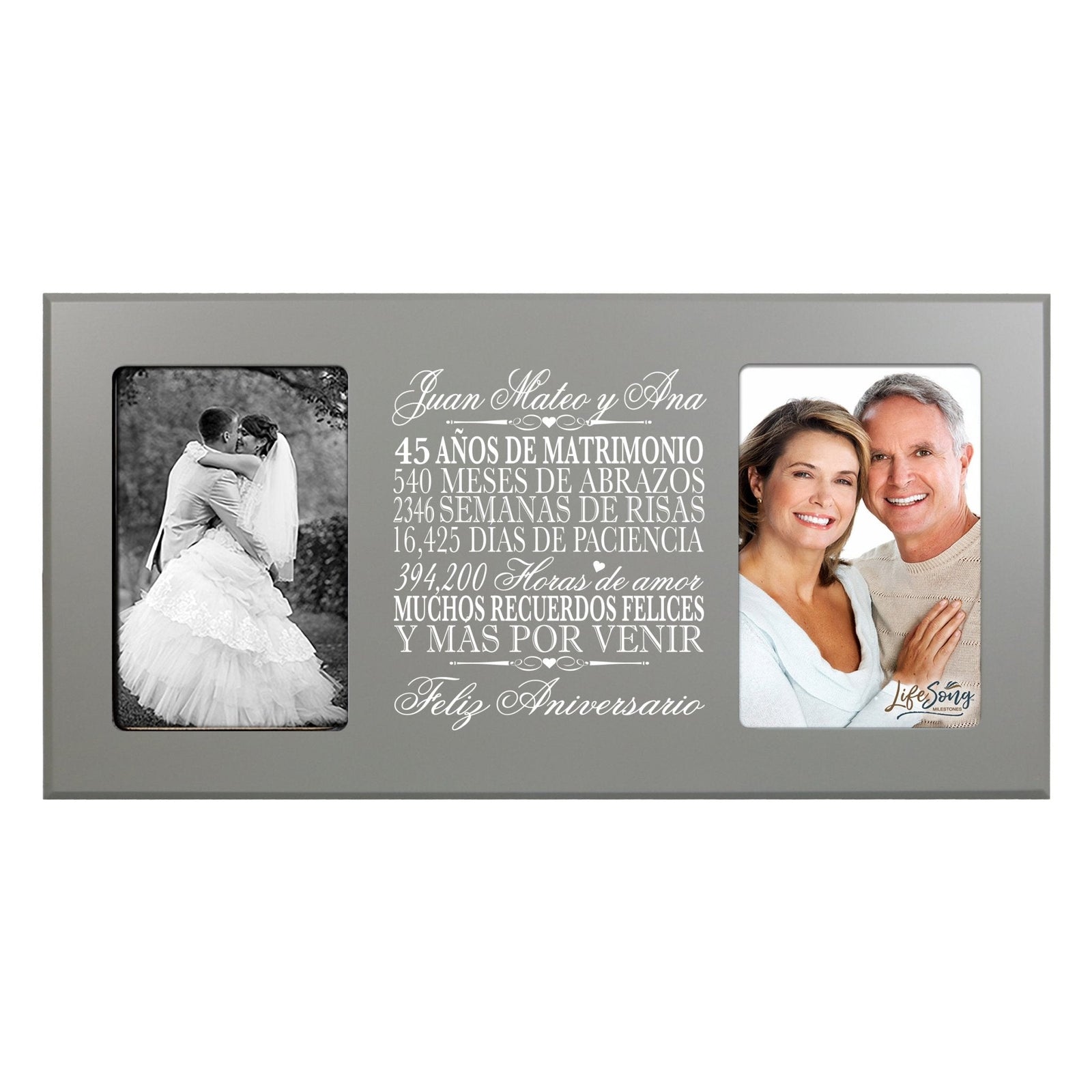 Lifesong Milestones Personalized 45th Wedding Anniversary Spanish Picture Frame