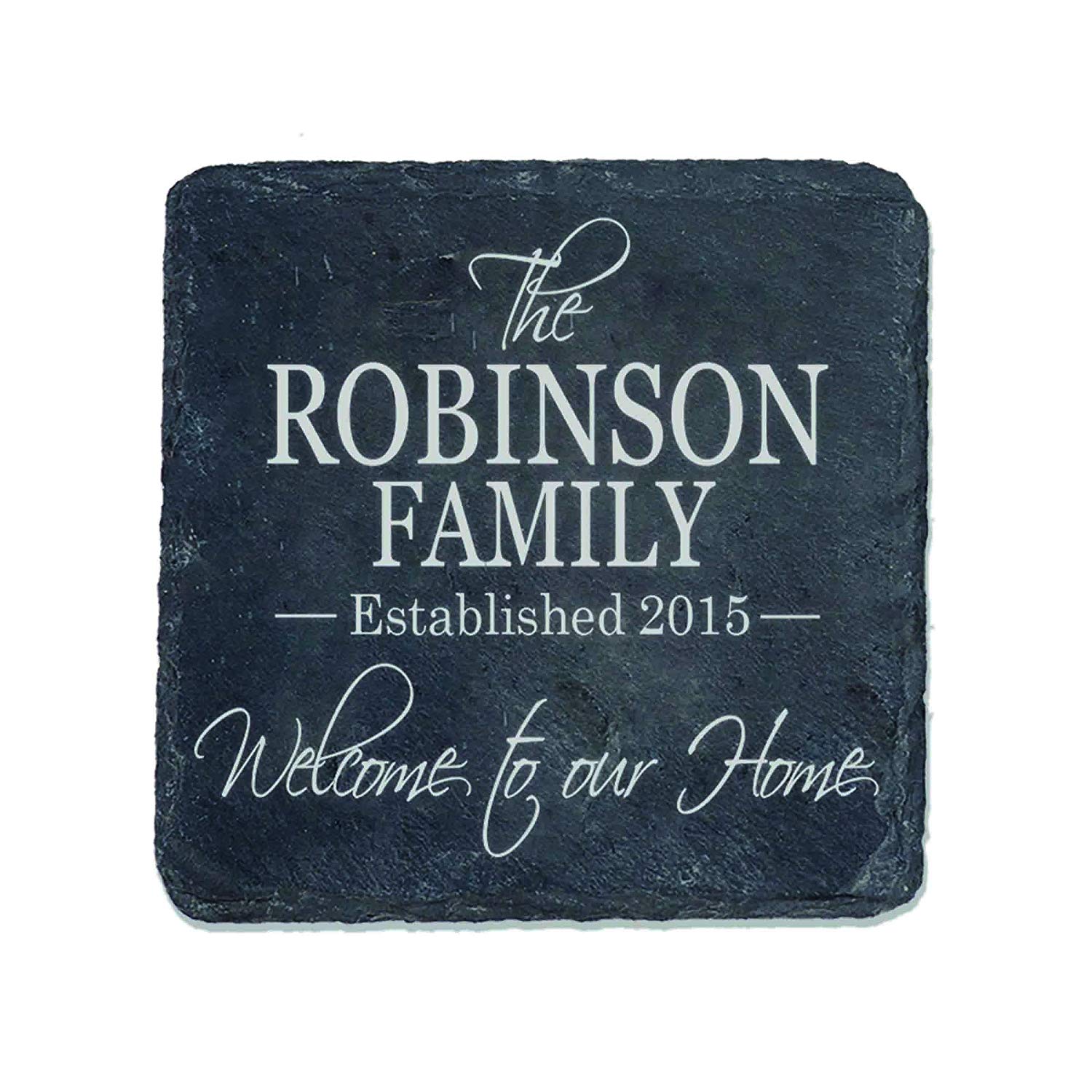 Personalized 4pc Family Slate Coaster Set - Welcome To Our Home - LifeSong Milestones