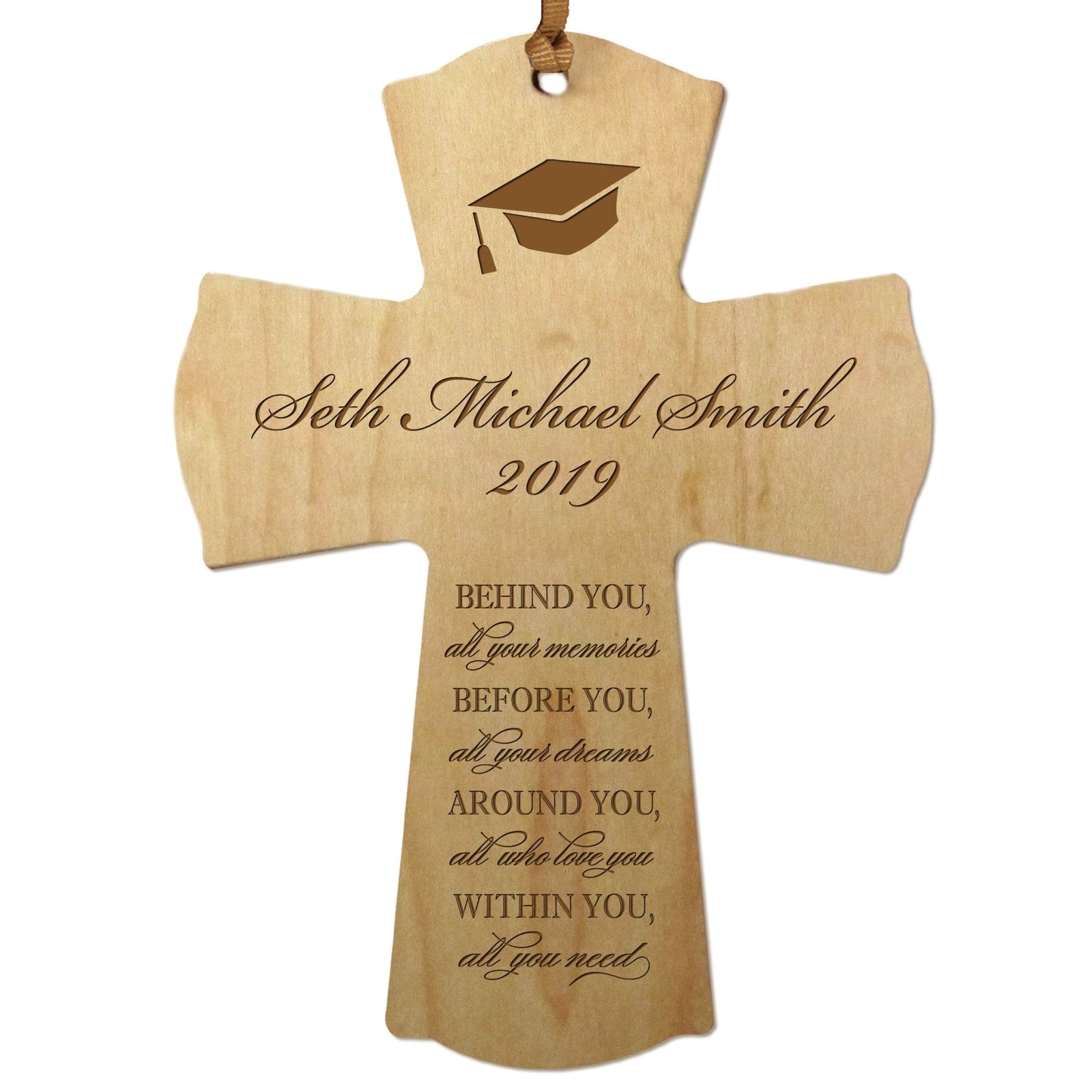 Personalized 4x6 Graduation Cross Gift For Graduate - Behind You - LifeSong Milestones