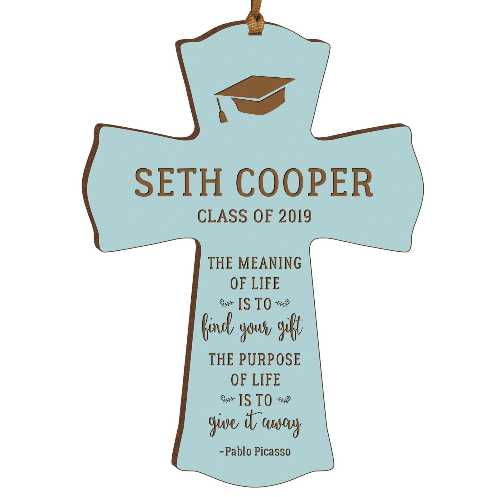 Personalized 4x6 Graduation Cross Gift For Graduate - The Meaning - LifeSong Milestones