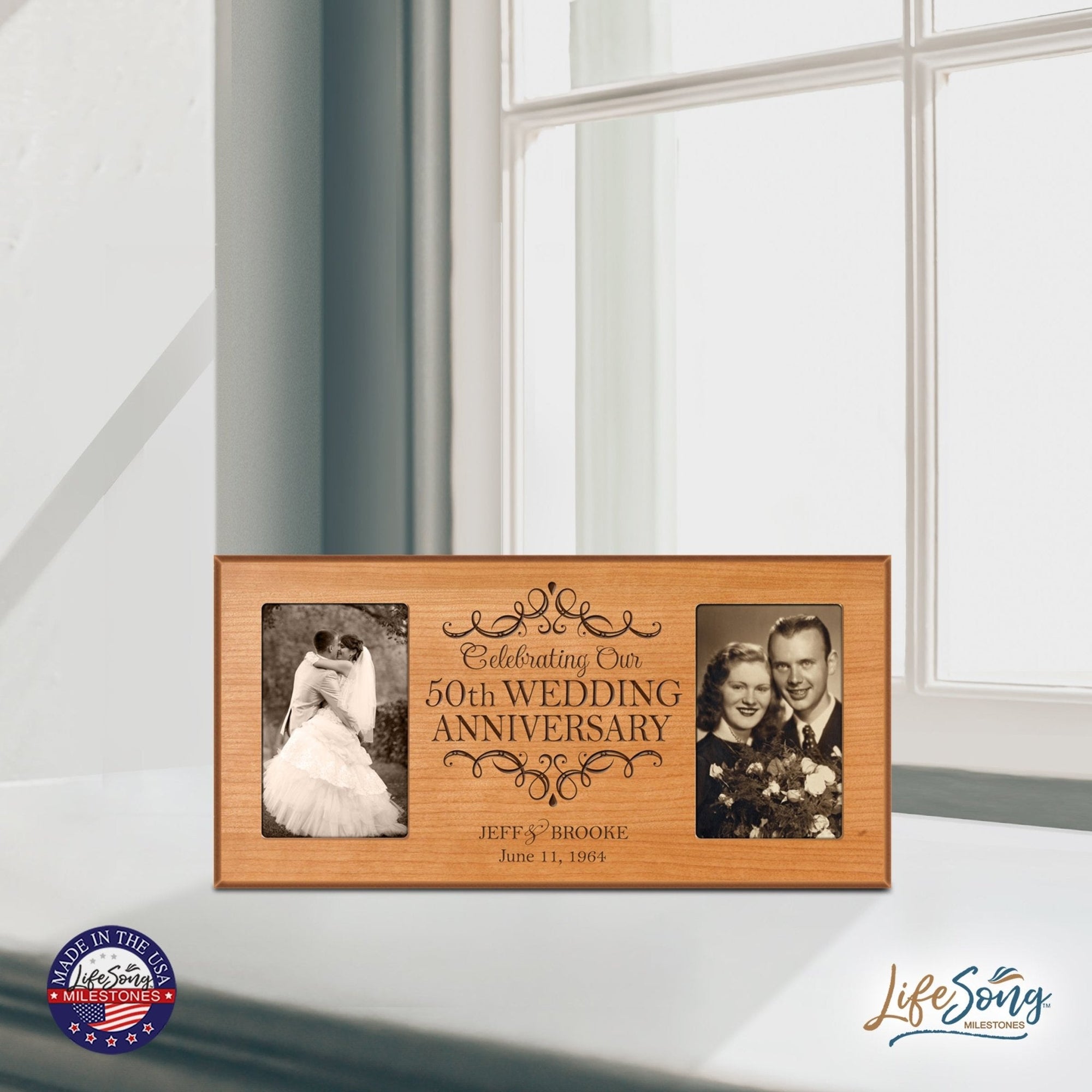 Lifesong Milestones Personalized 50th Wedding Anniversary Photo Frame Gift Ideas for Couples