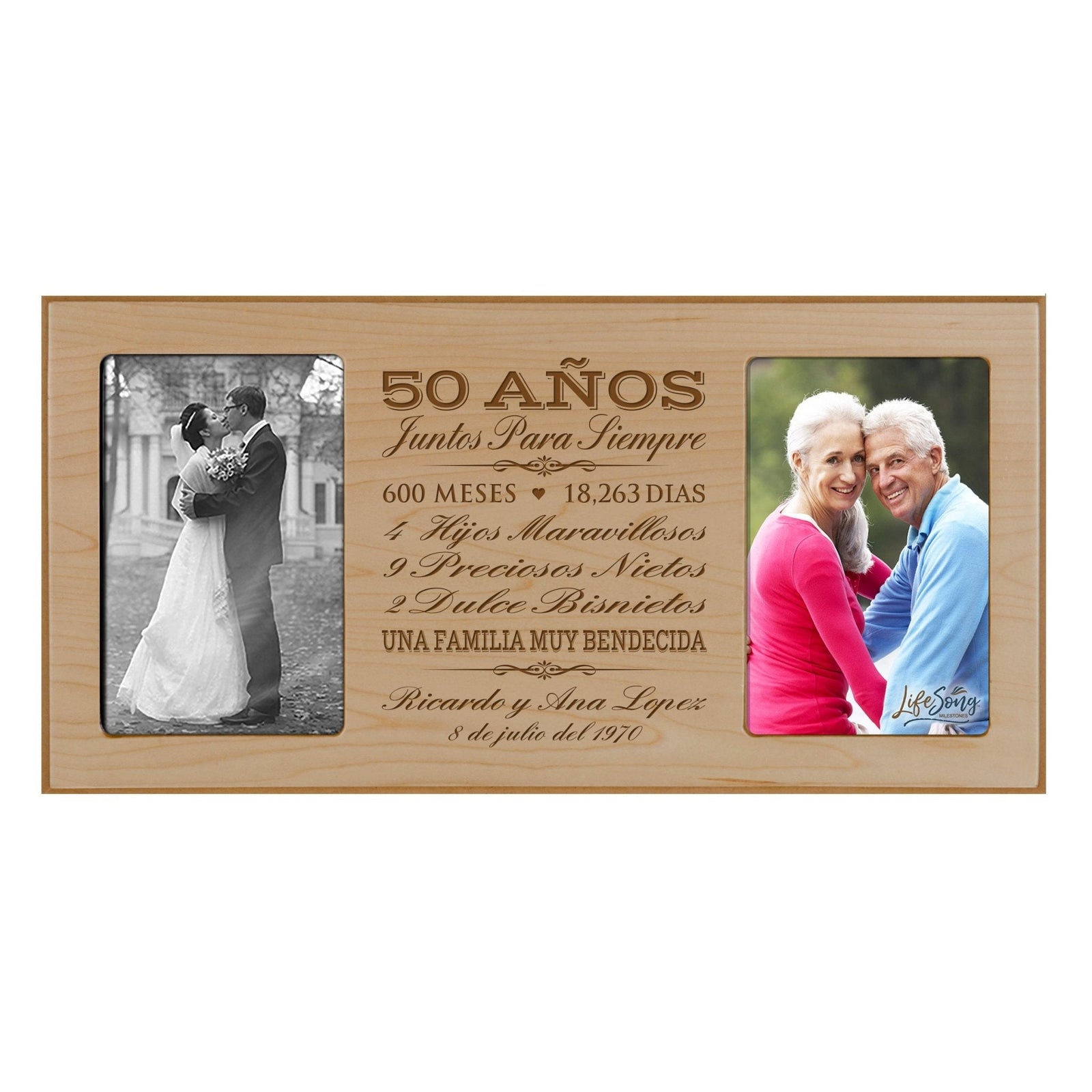 Lifesong Milestones Personalized Couples 50th Wedding Anniversary Spanish Picture Frame