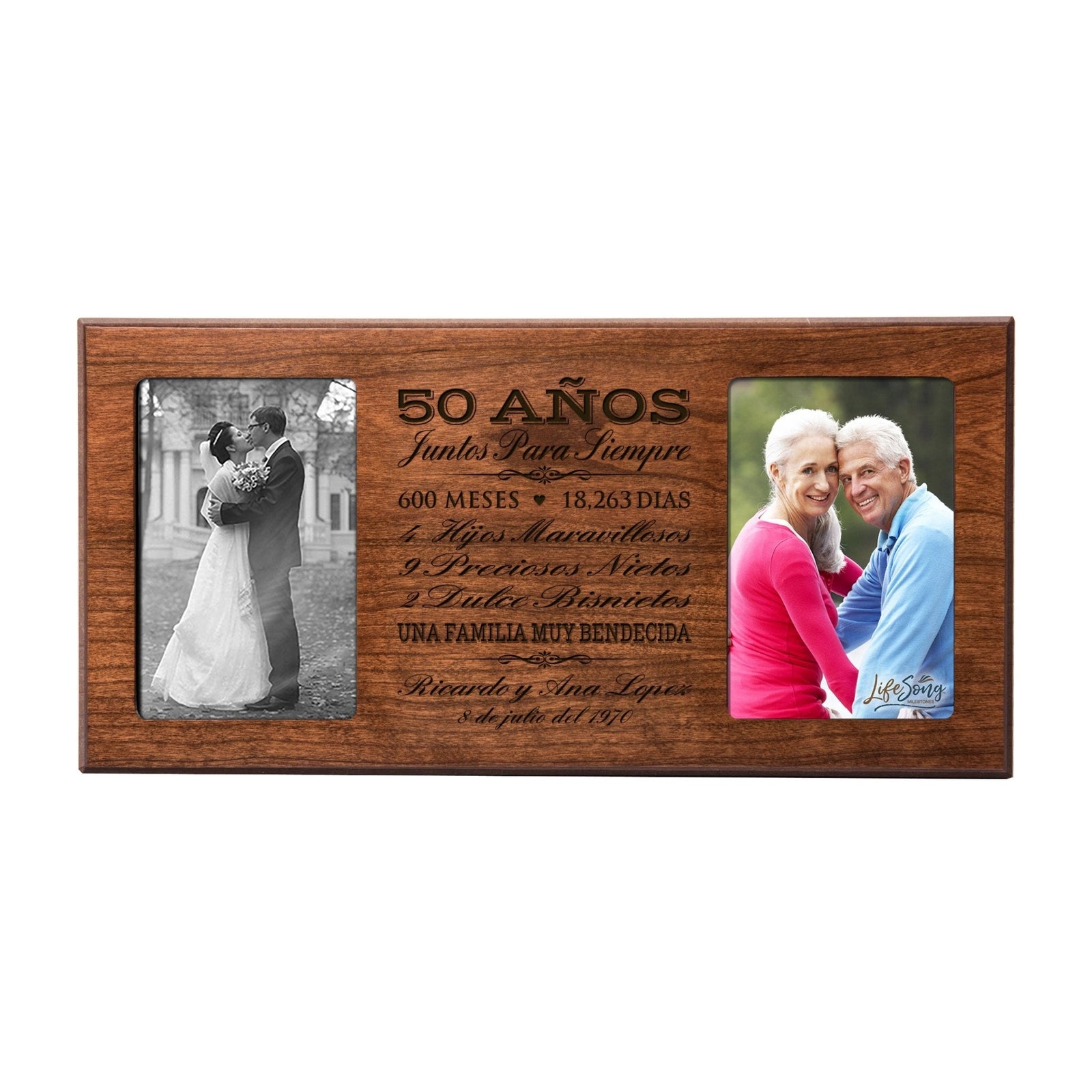 Lifesong Milestones Personalized Couples 50th Wedding Anniversary Spanish Picture Frame