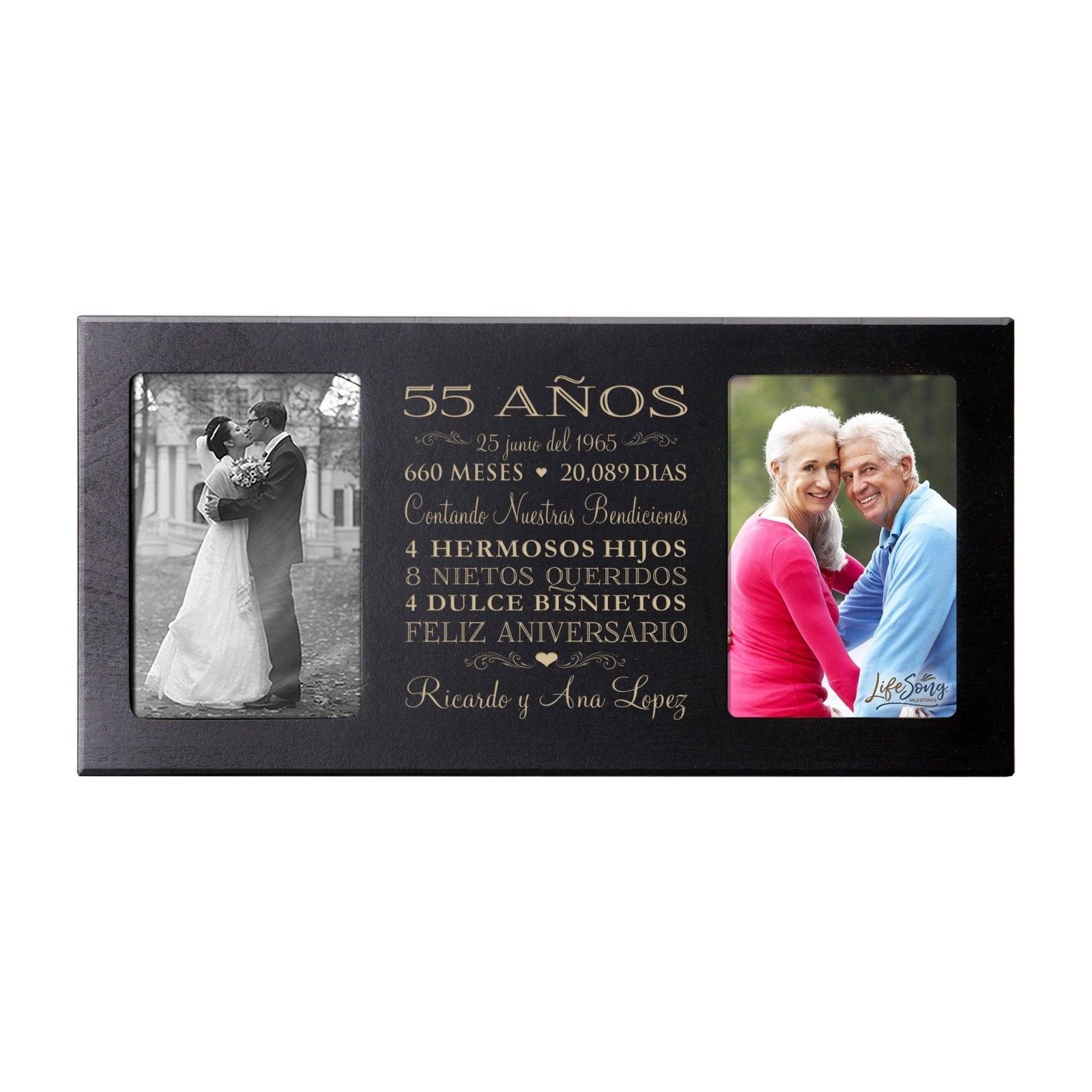 Lifesong Milestones Personalized Couples 55th Wedding Anniversary Spanish Picture Frame