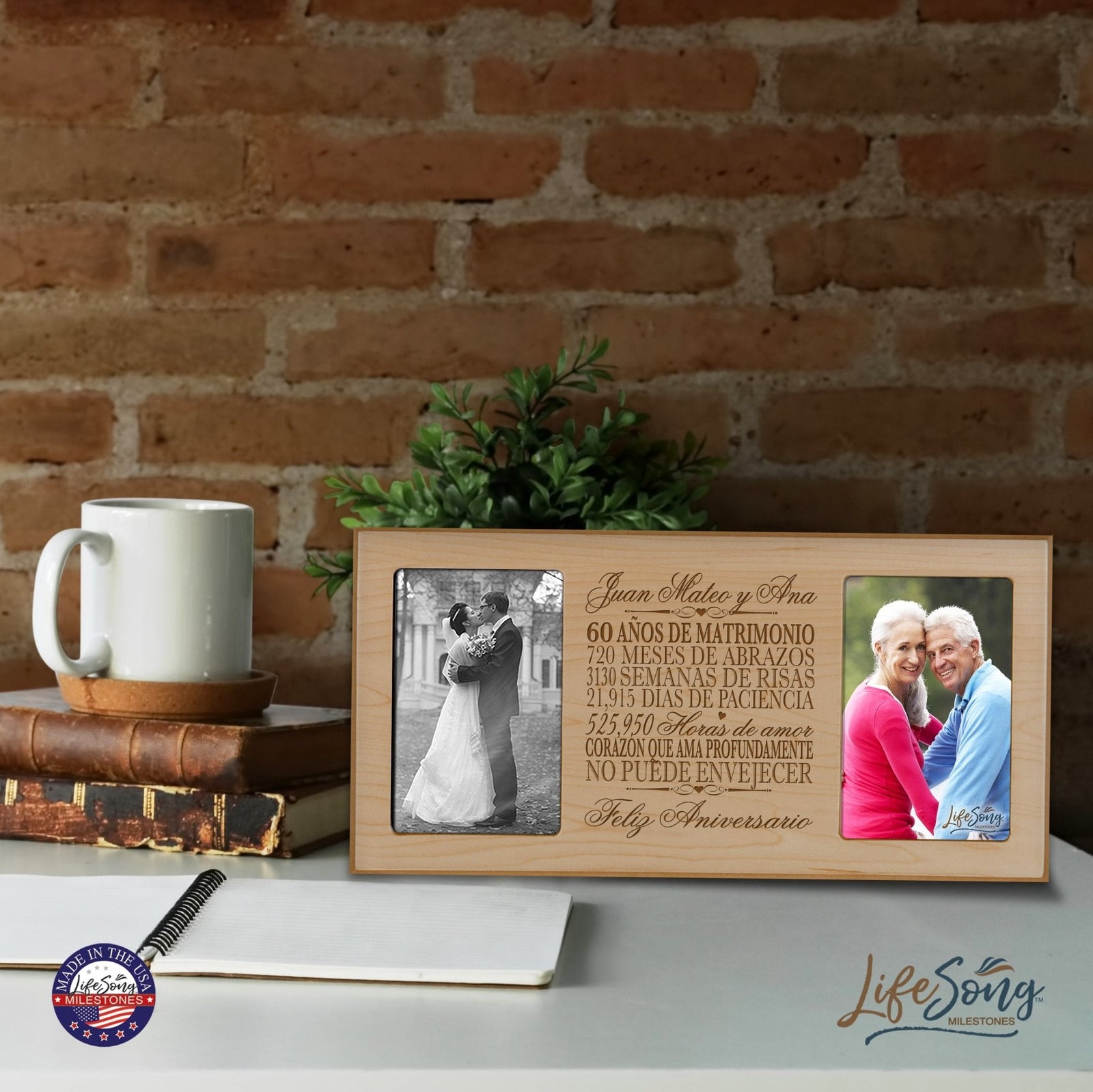 Lifesong Milestones Personalized 60th Wedding Anniversary Spanish Picture Frame