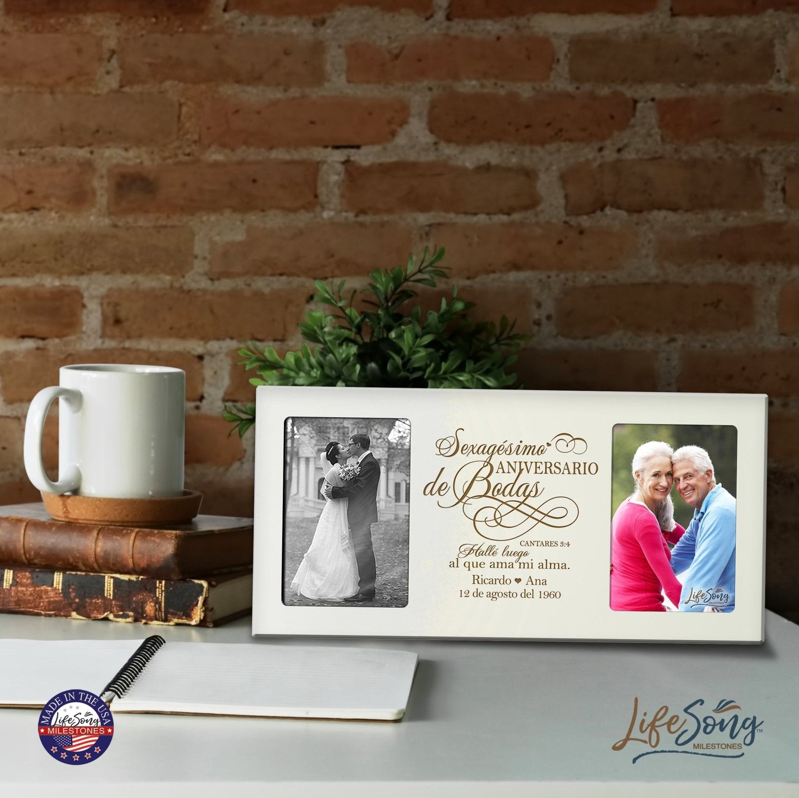 Lifesong Milestones Personalized Couples 60th Wedding Anniversary Spanish Picture Frame Home Decor
