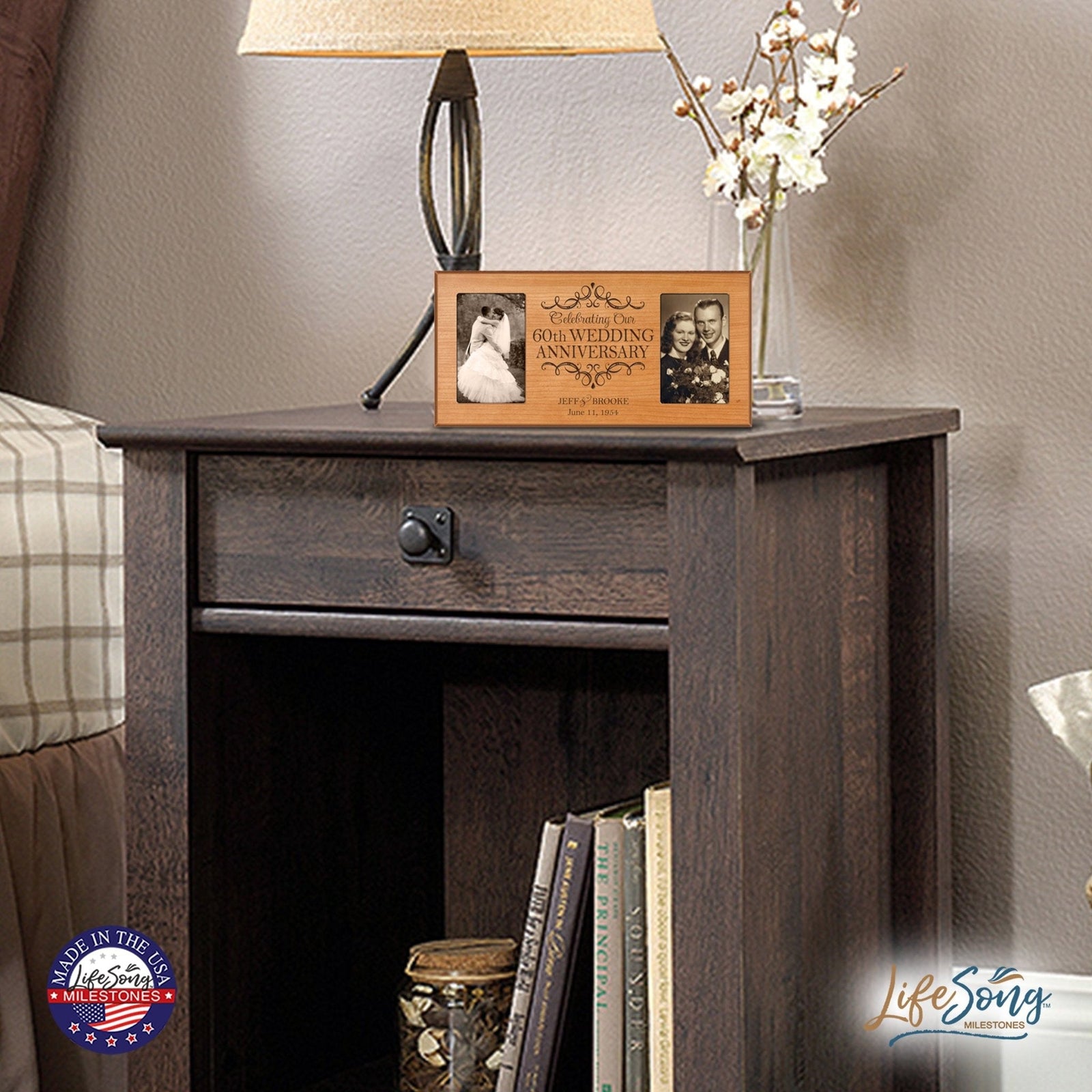 Personalized 60th Wedding Anniversary Picture frame Gift - LifeSong Milestones