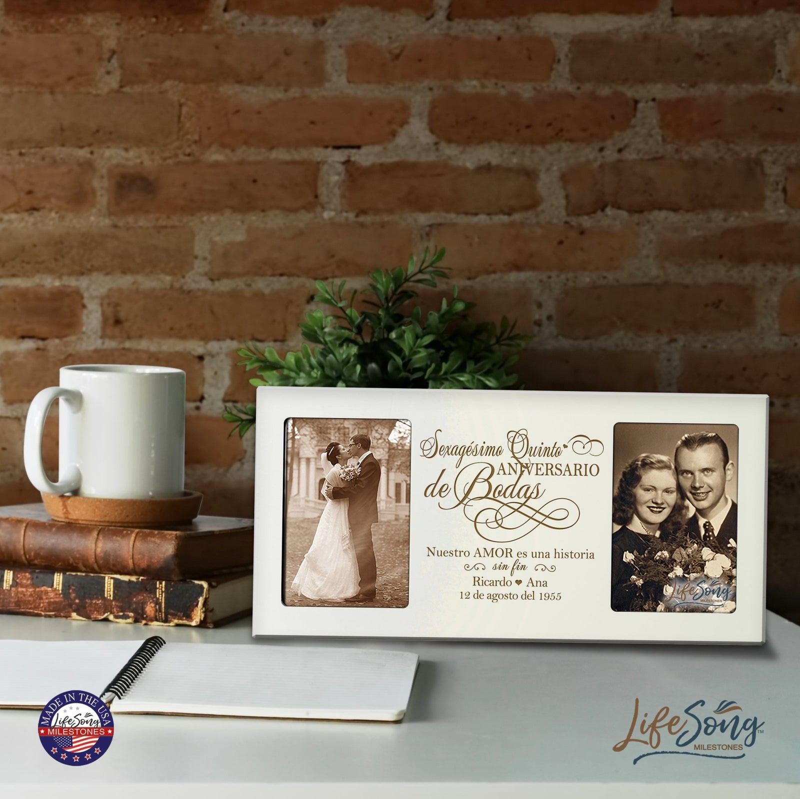 Lifesong Milestones Personalized Couples 65th Wedding Anniversary Spanish Picture Frame Home Decor