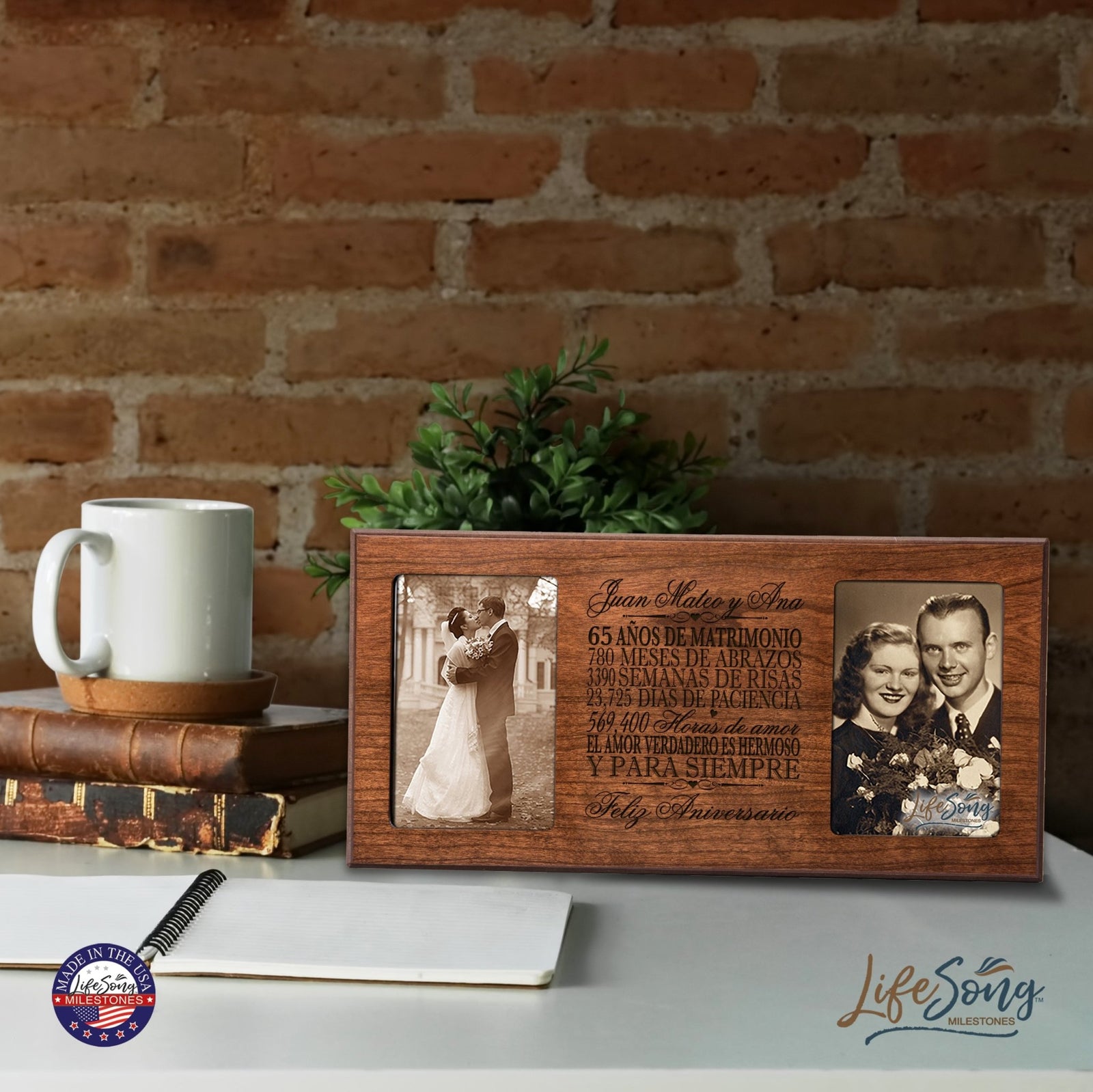 Lifesong Milestones Personalized 65th Wedding Anniversary Spanish Picture Frame